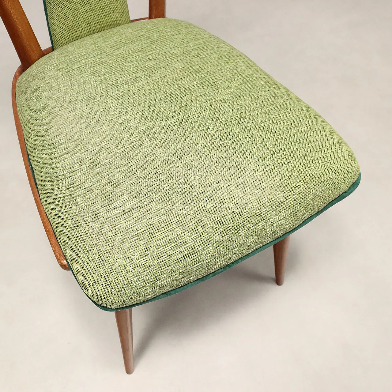 8 Dining chairs in wood and fabric, 20th century 9