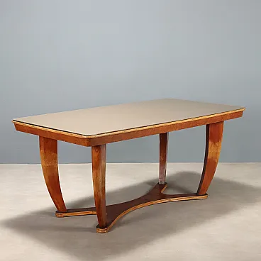 Beech, poplar, grit and glass table, 20th century
