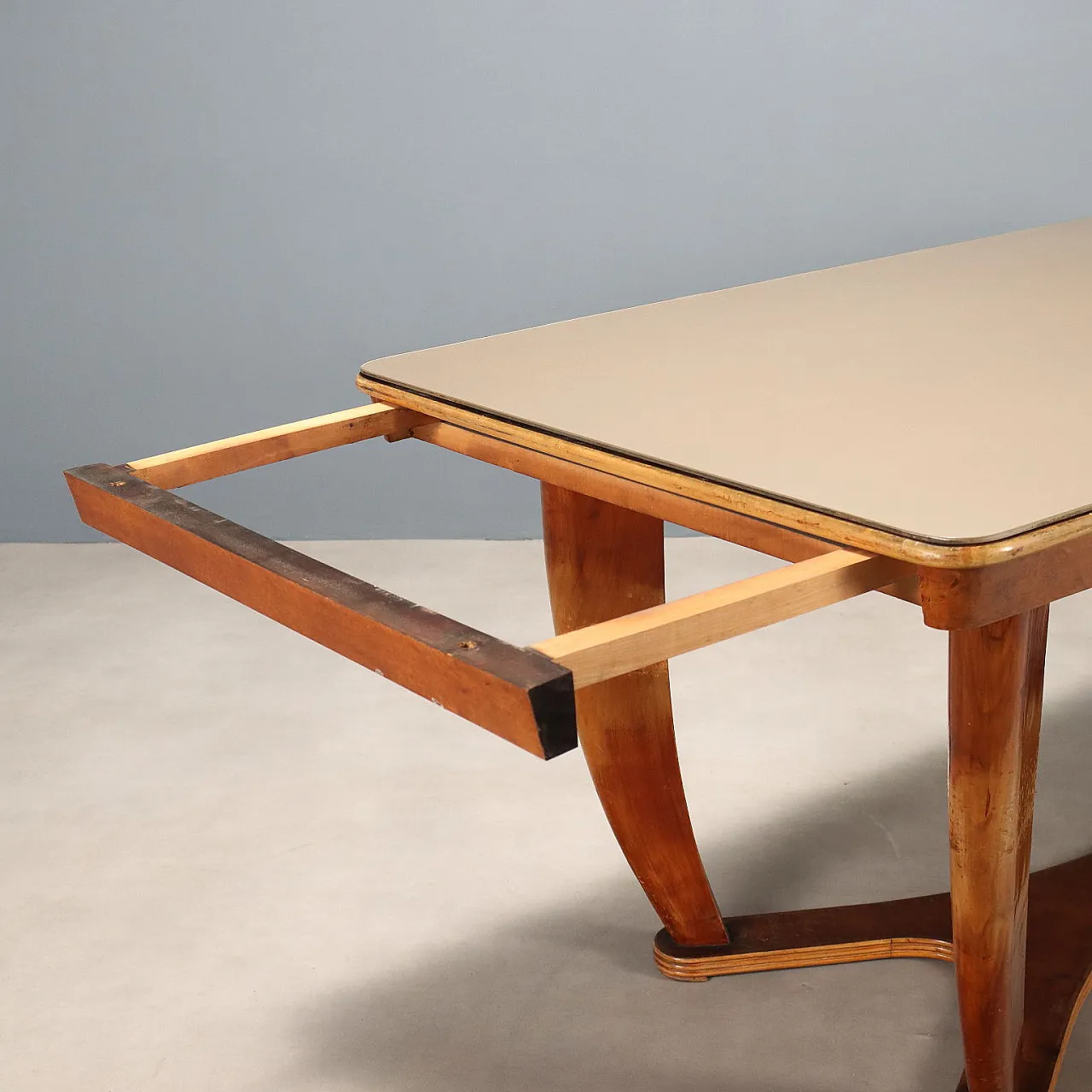 Beech, poplar, grit and glass table, 20th century 4
