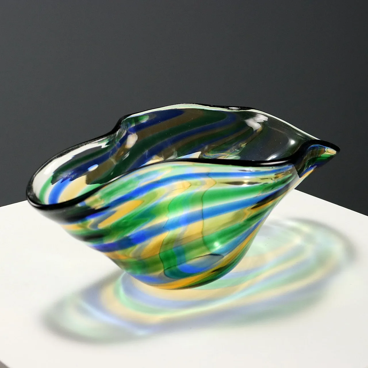 Centrotavola in vetro di Murano colorato, fine '900 1