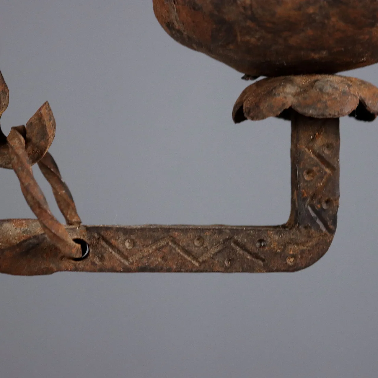 Seven-light wrought iron chandelier, 19th century 9