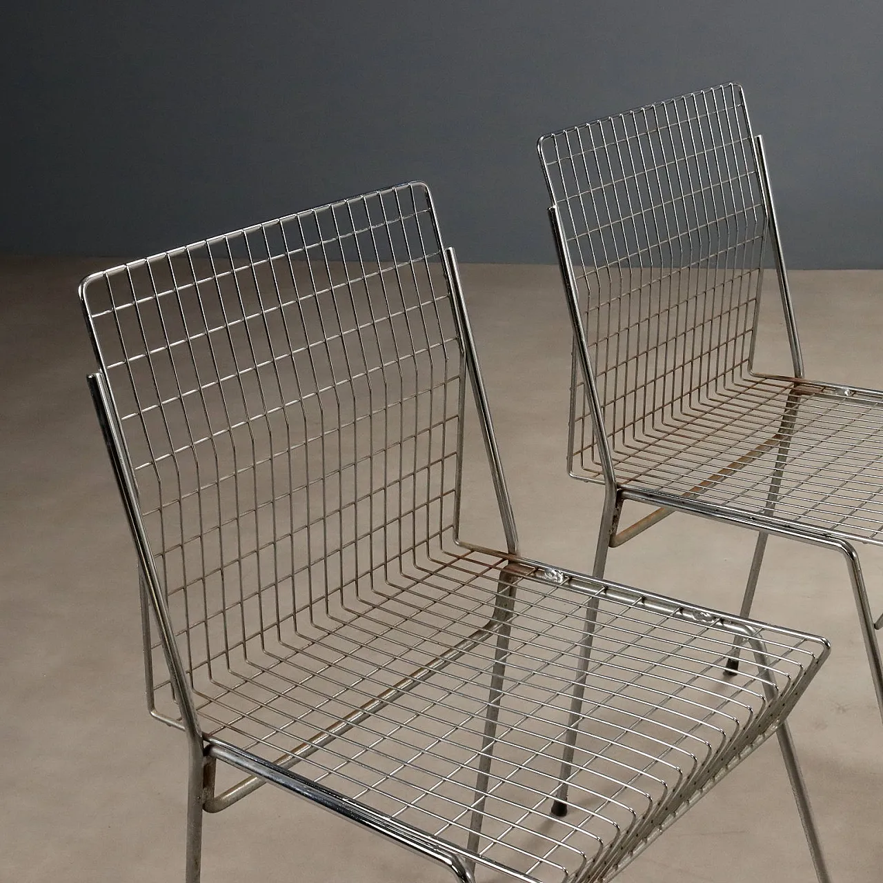 4 Chrome Metal Dining Chairs, mid-20th century 4