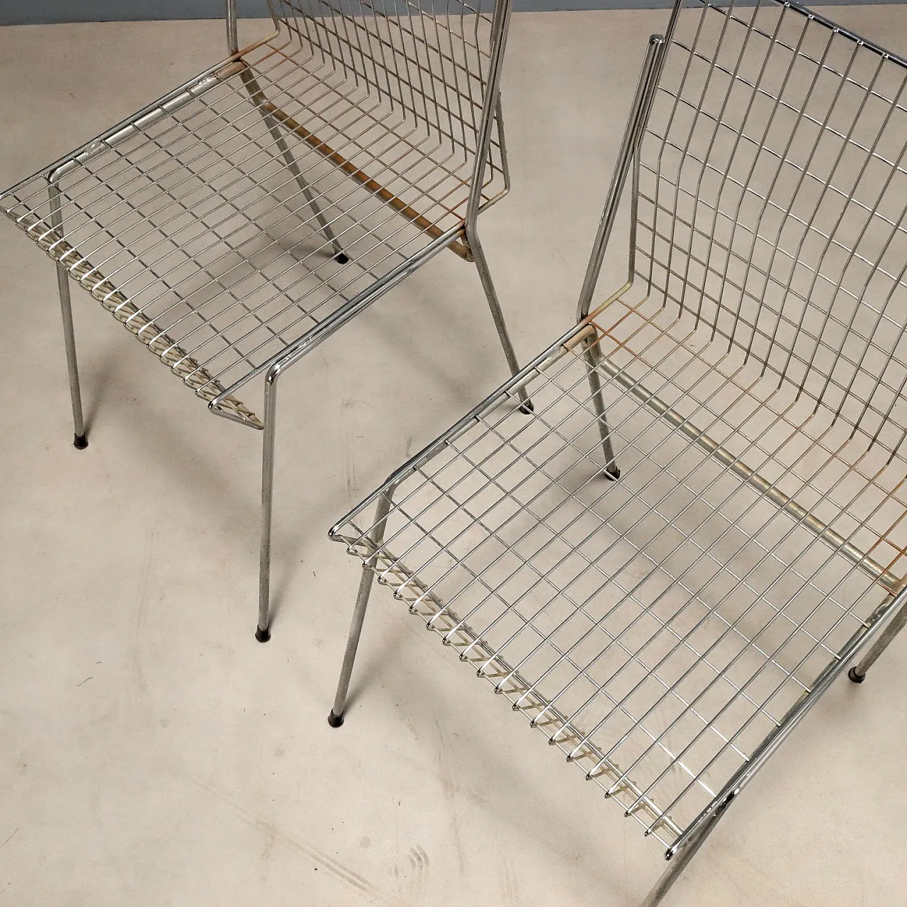 4 Chrome Metal Dining Chairs, mid-20th century 5
