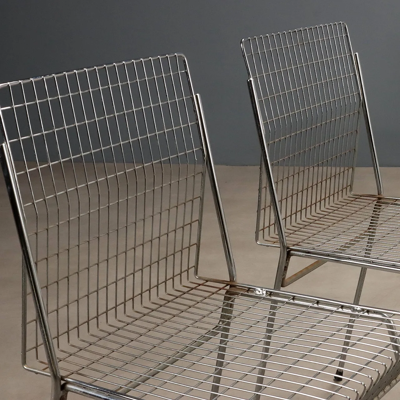 4 Chrome Metal Dining Chairs, mid-20th century 7