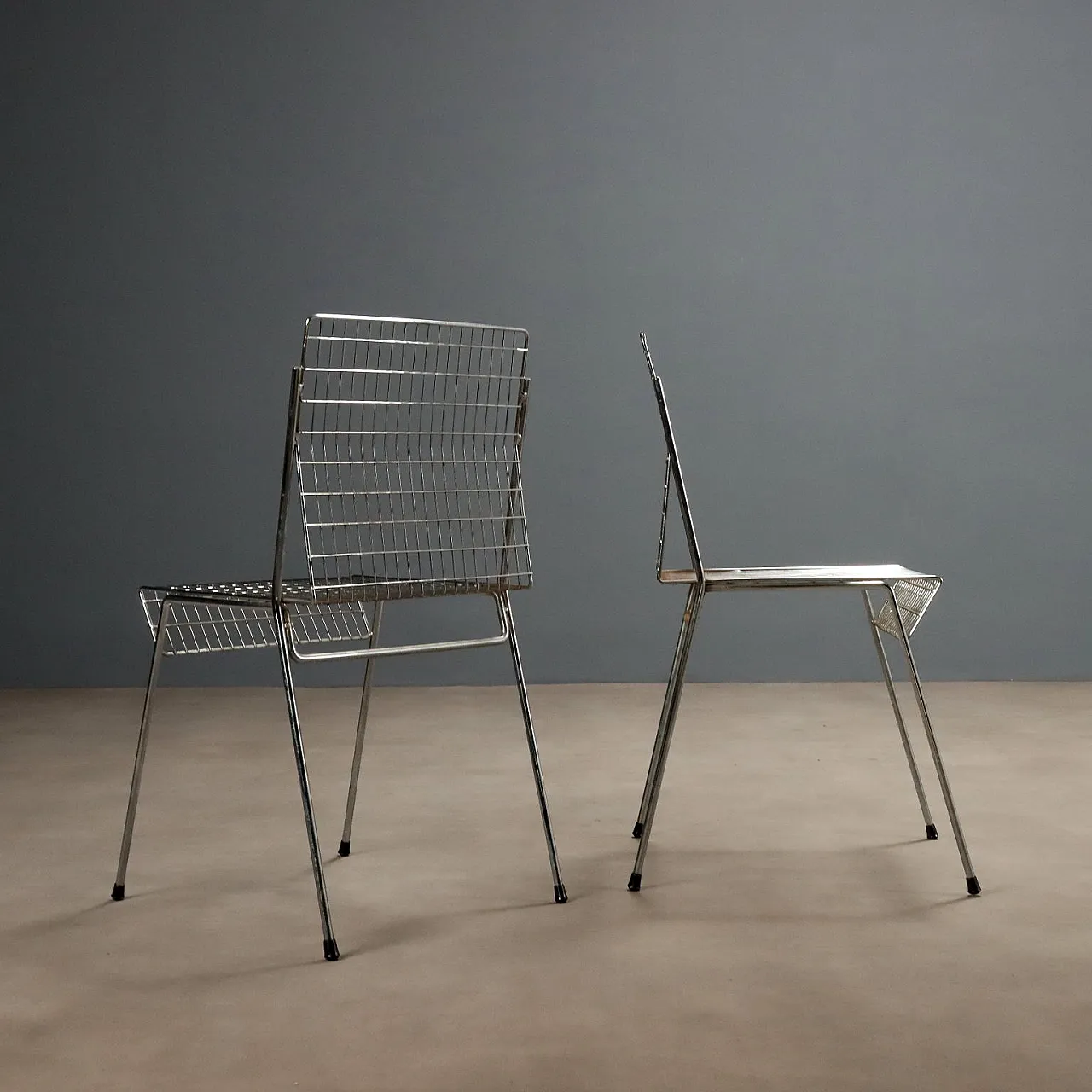 4 Chrome Metal Dining Chairs, mid-20th century 8