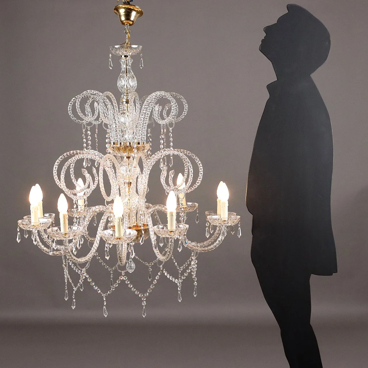 Lampadario in vetro soffiato, '900 2