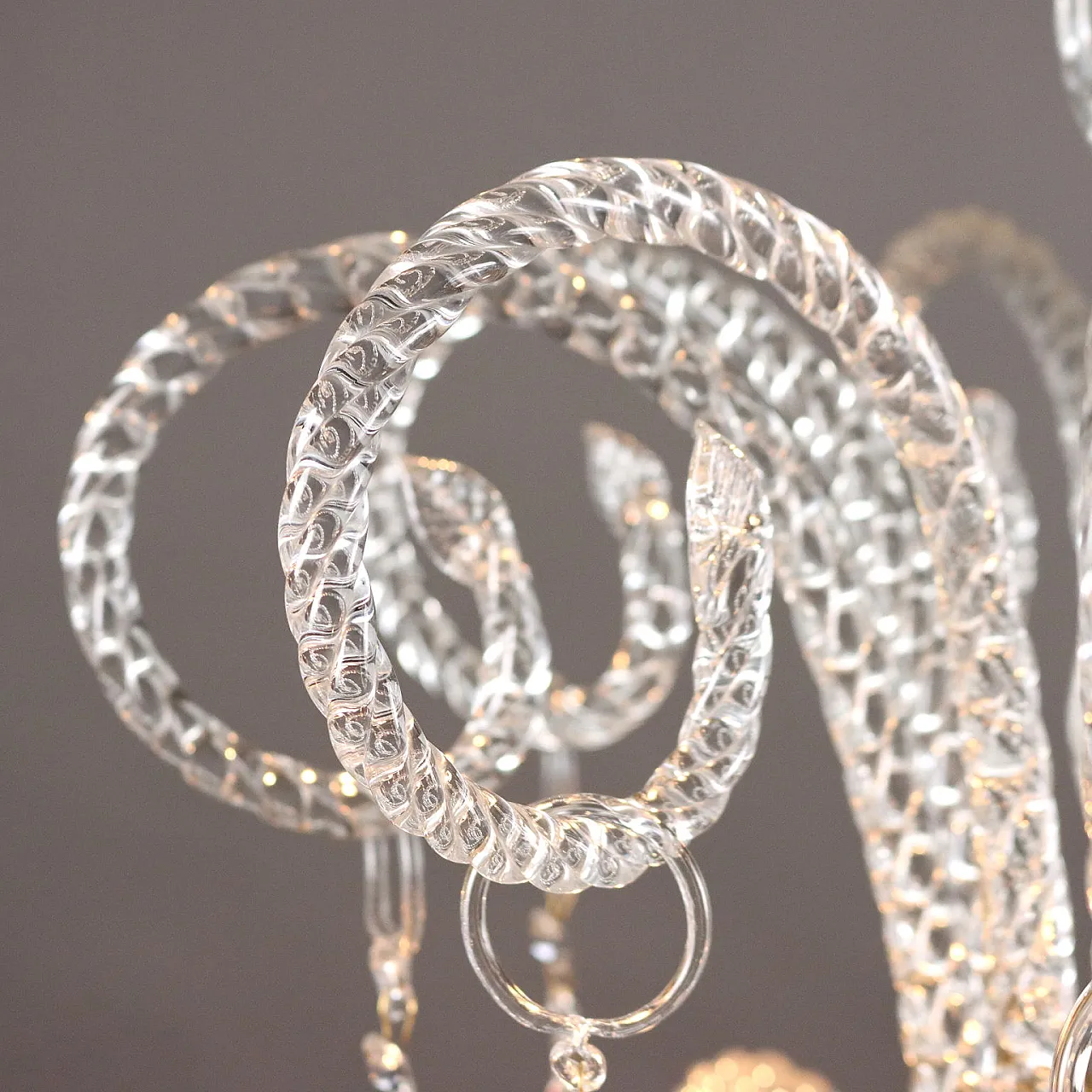 Lampadario in vetro soffiato, '900 4