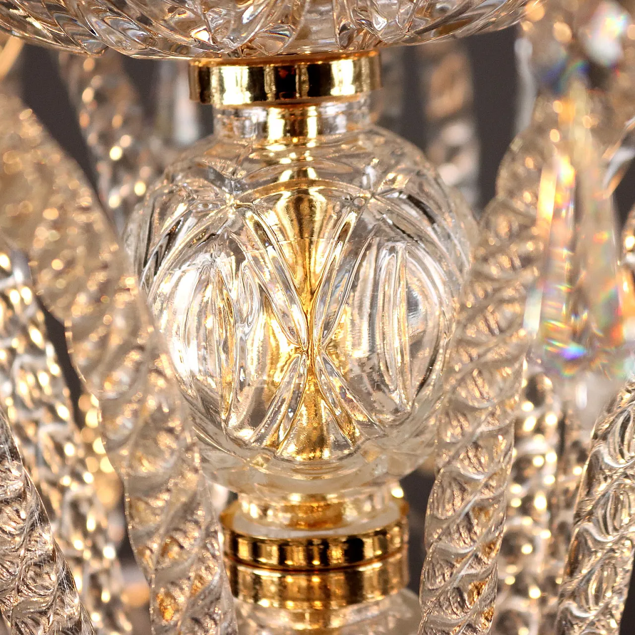 Lampadario in vetro soffiato, '900 5