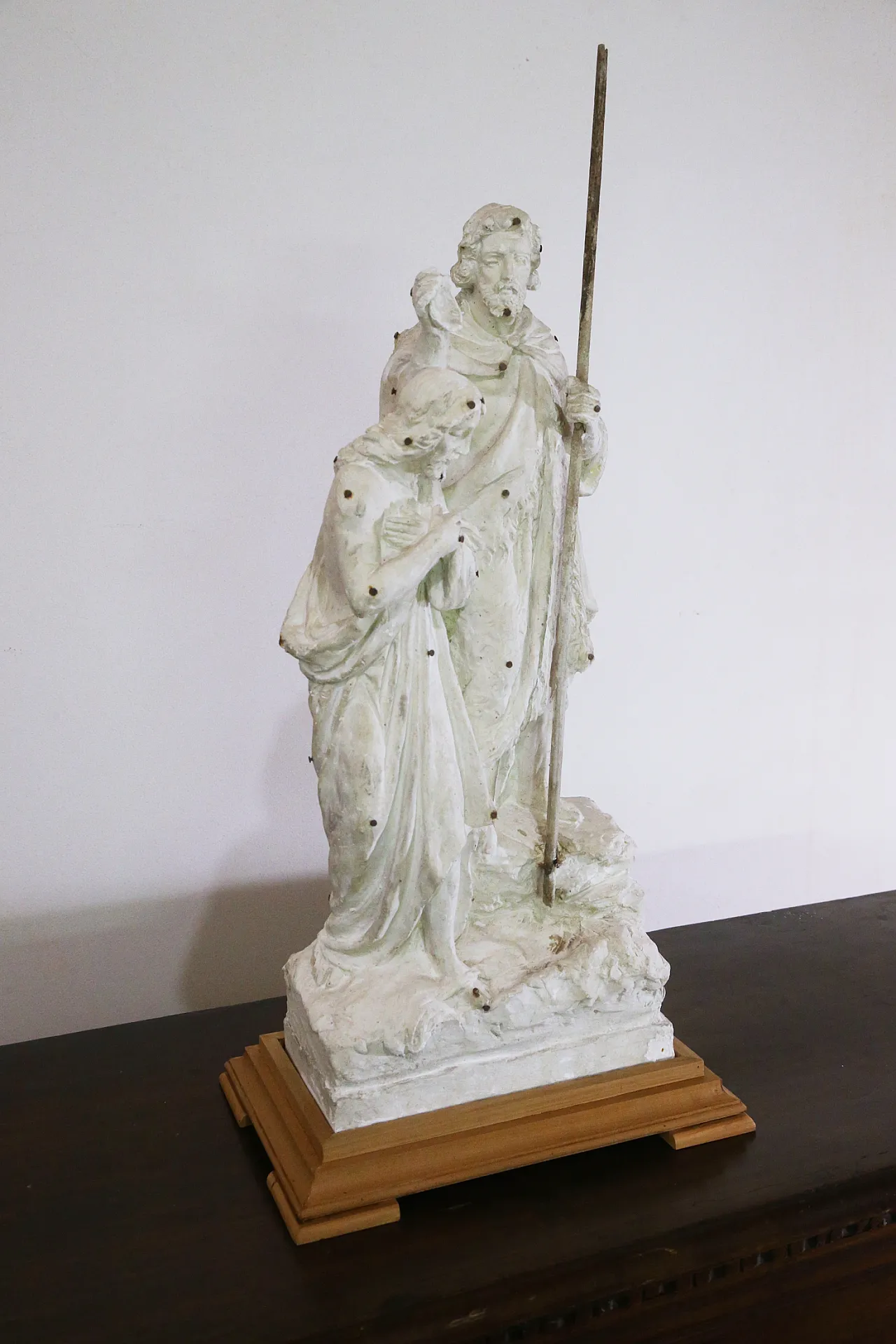 Preparatory plaster sculpture baptism Jesus John the Baptist, 20s 2