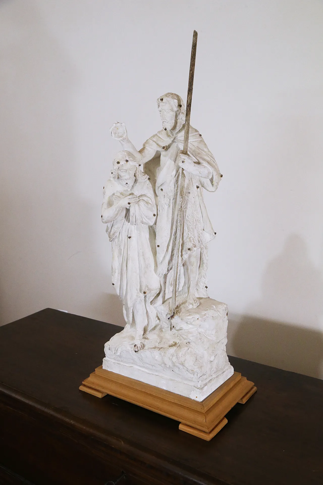 Preparatory plaster sculpture baptism Jesus John the Baptist, 20s 3