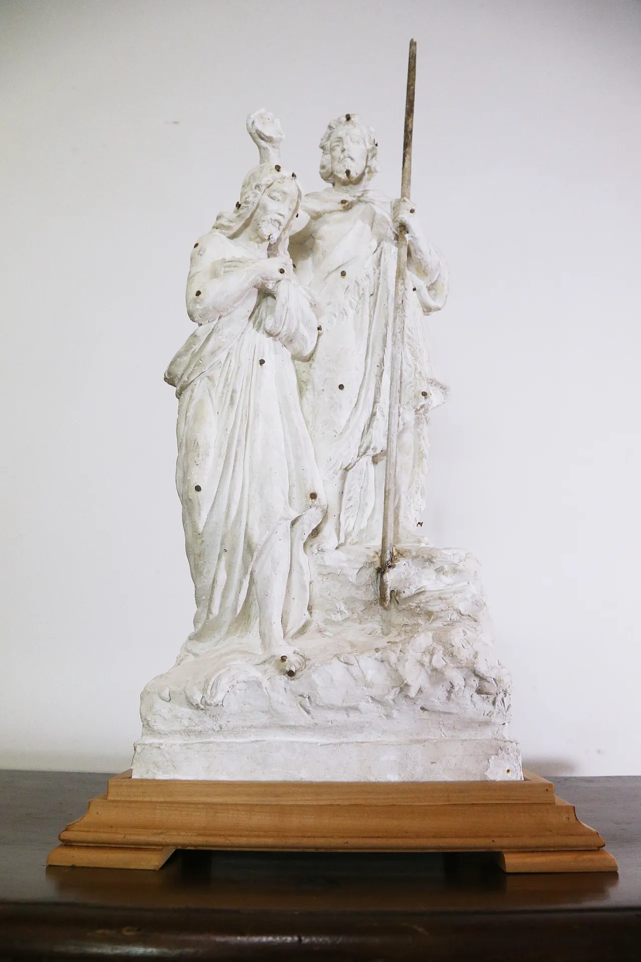 Preparatory plaster sculpture baptism Jesus John the Baptist, 20s 5