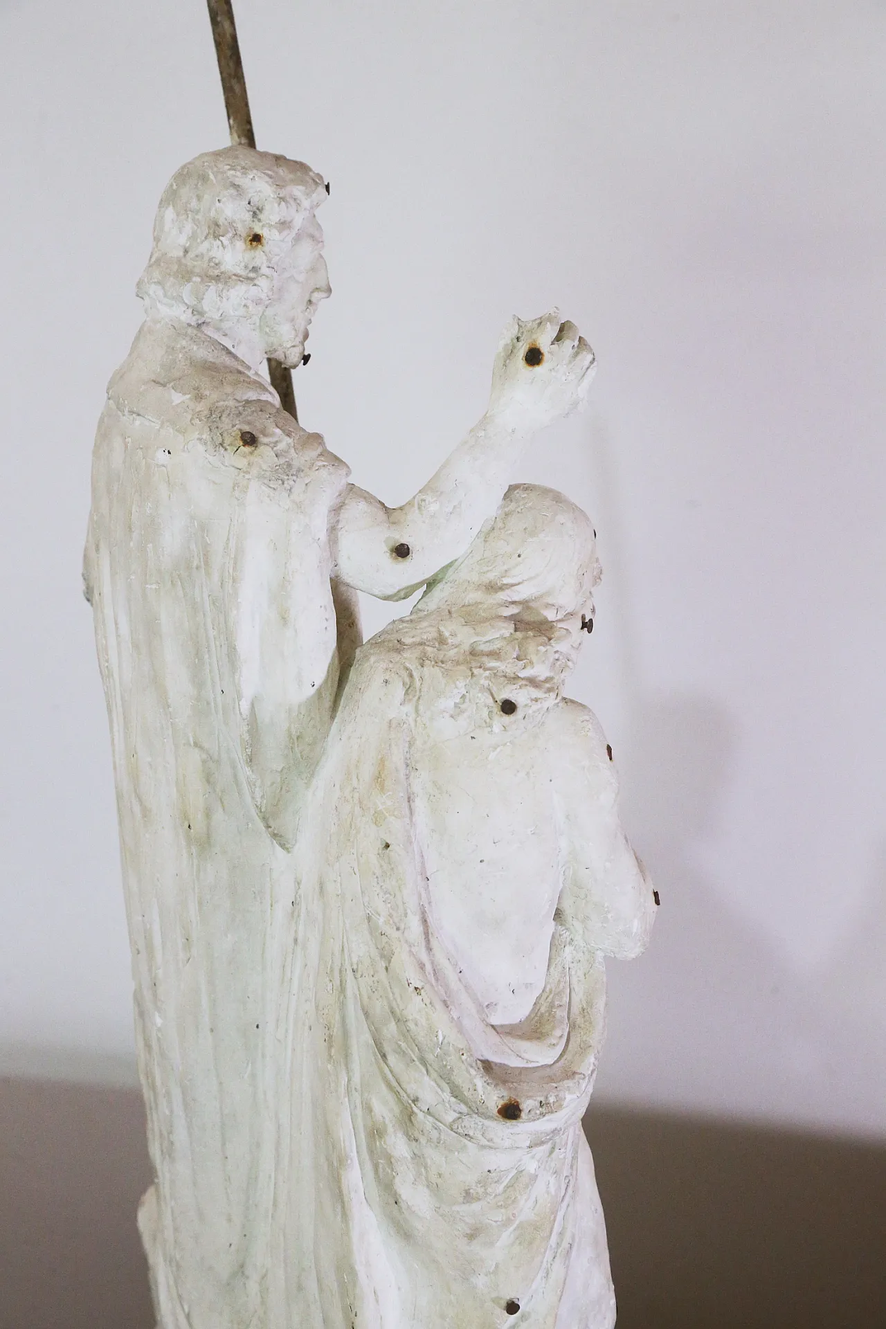 Preparatory plaster sculpture baptism Jesus John the Baptist, 20s 16