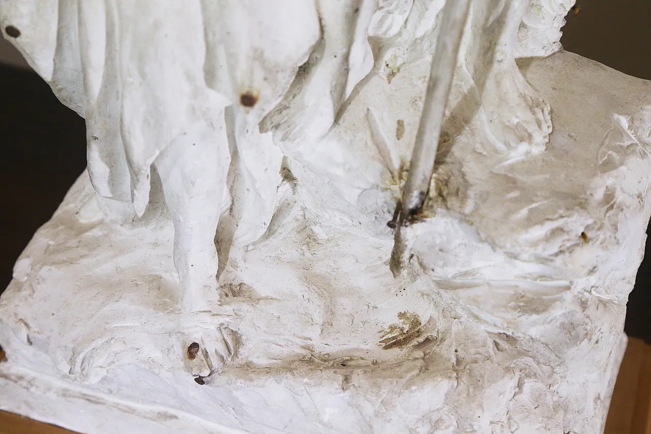 Preparatory plaster sculpture baptism Jesus John the Baptist, 20s 23