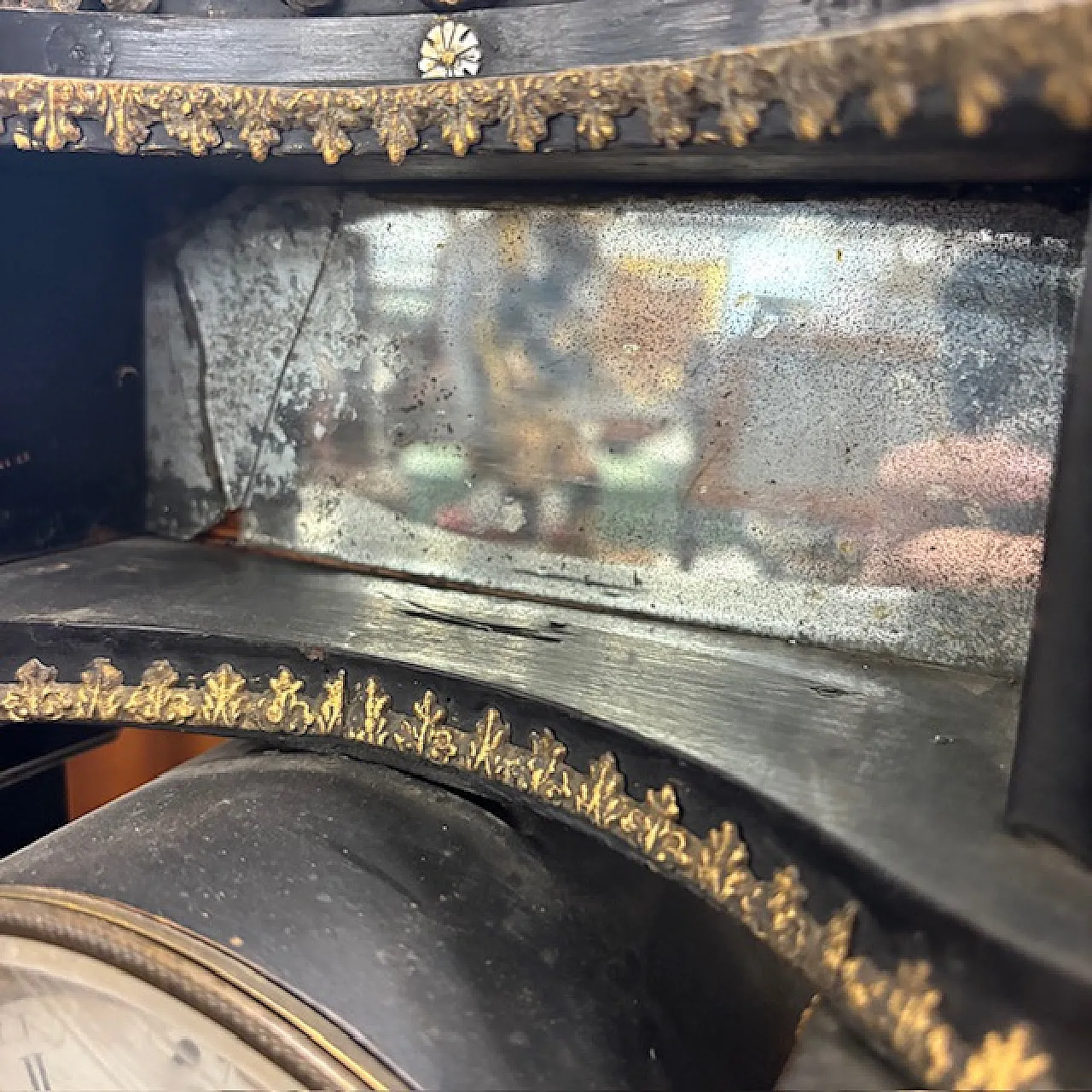 Empire clock in lacquered wood marble columns, early 19th century 6