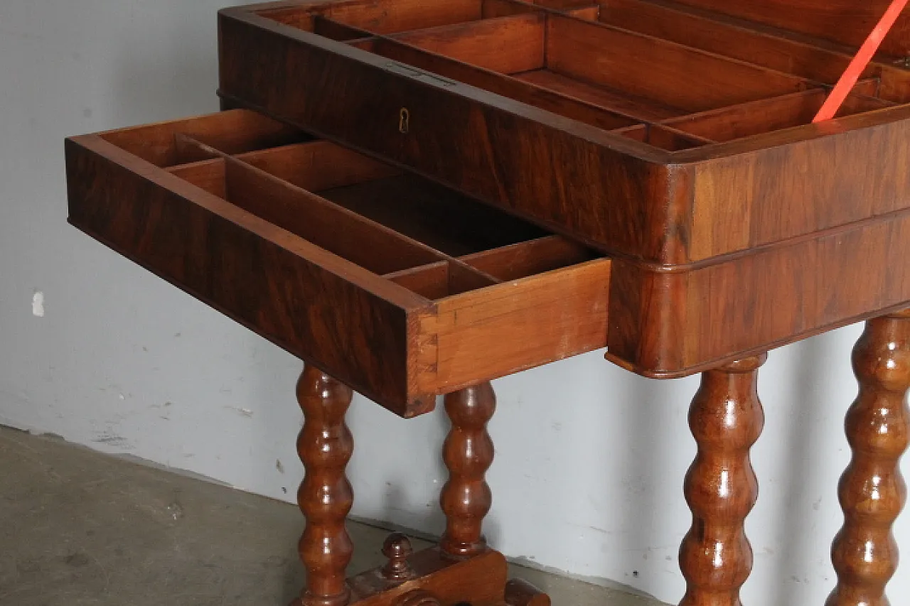 Tavolino da lavoro noce, metà '800 7