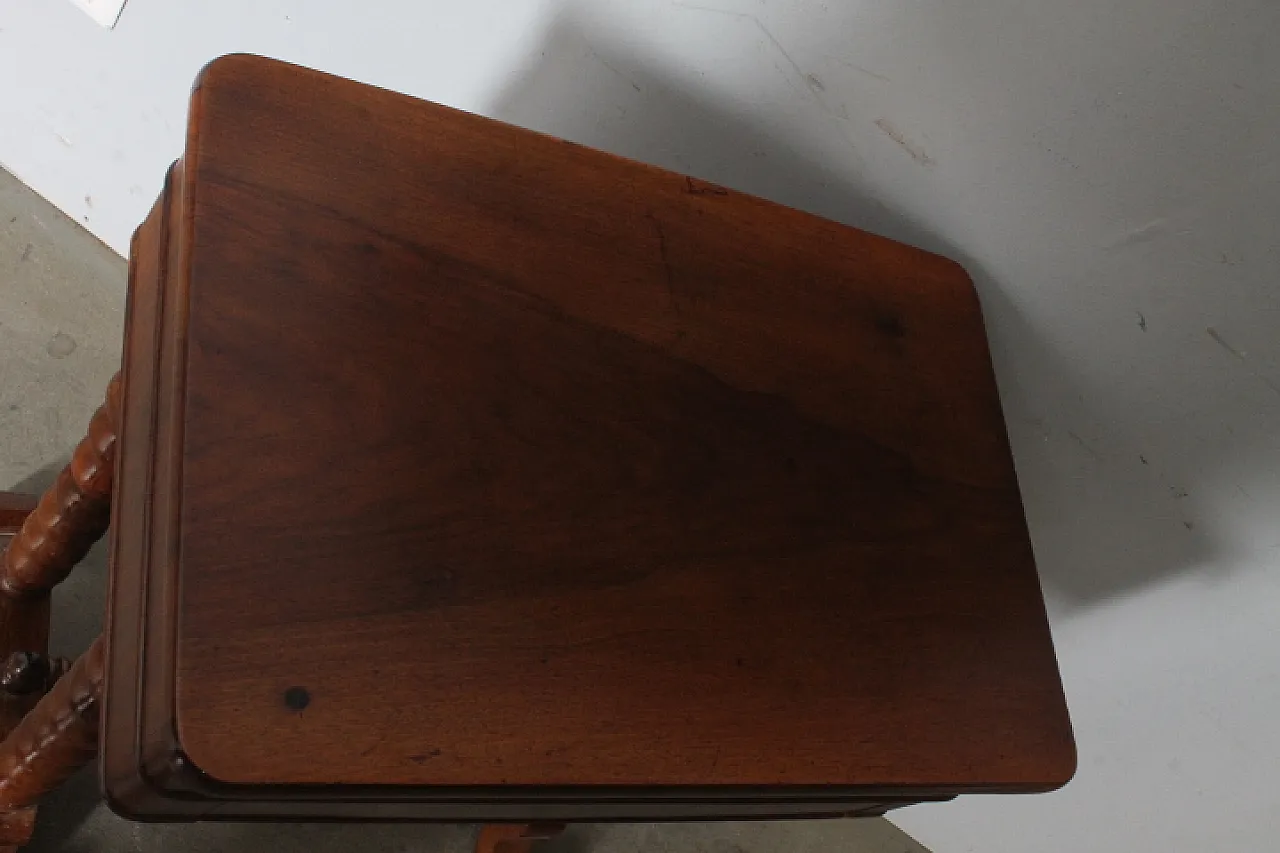 Tavolino da lavoro noce, metà '800 9