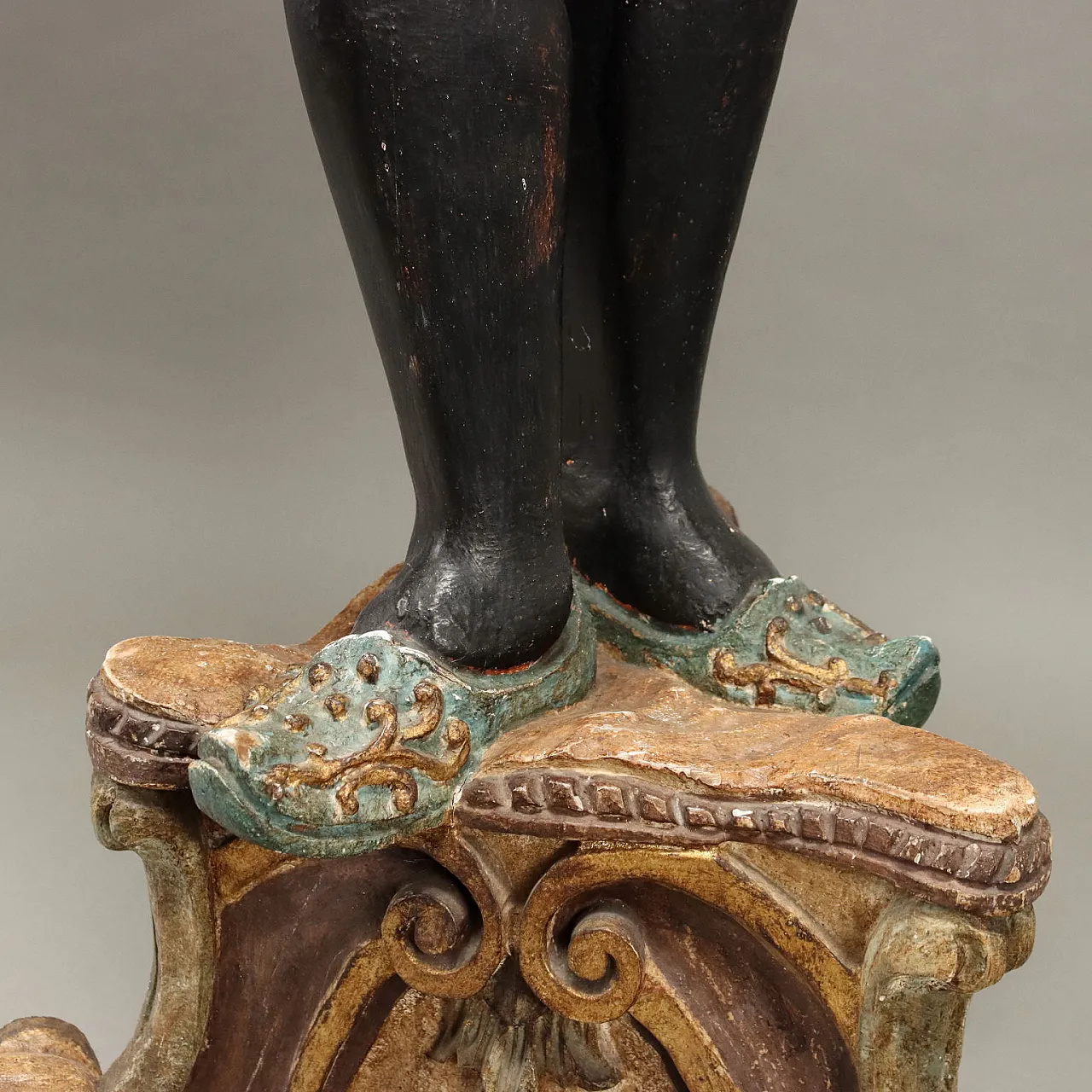 Carved wood and iron candelabra, 20th century 6