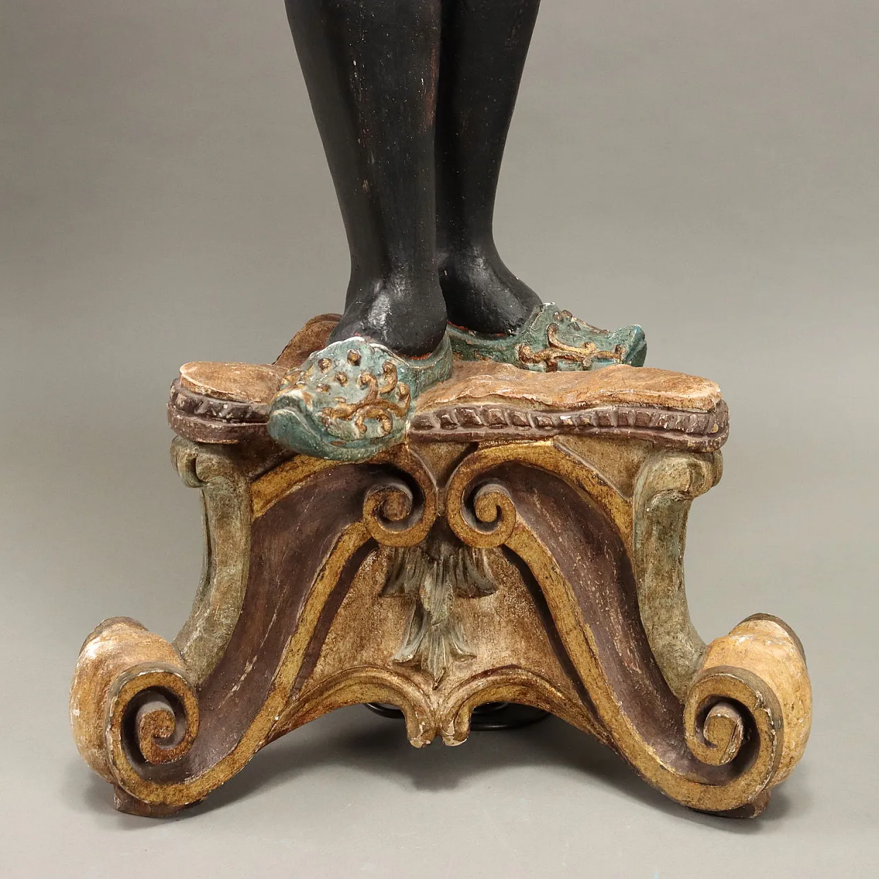 Carved wood and iron candelabra, 20th century 7