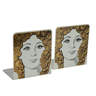 Iron Fornasetti bookends by Piero Fornasetti, Italy, 1960s