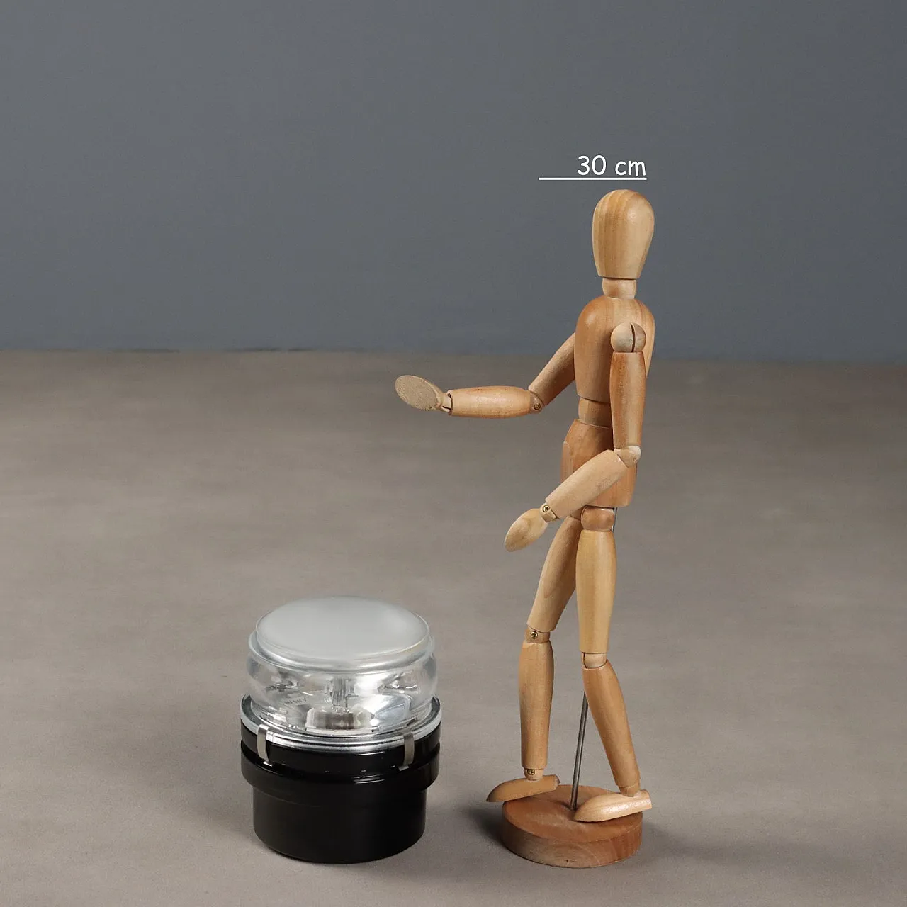 4 Lampade di Joe Colombo in metallo e vetro, anni '60 2