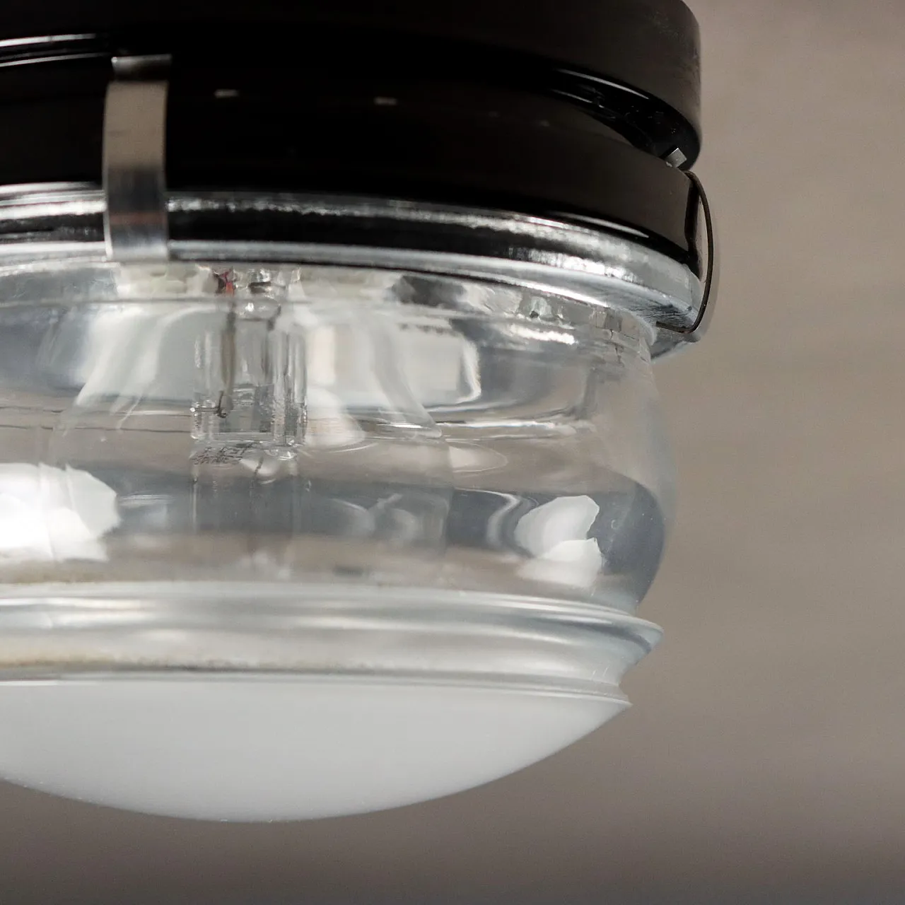 4 Lampade di Joe Colombo in metallo e vetro, anni '60 5