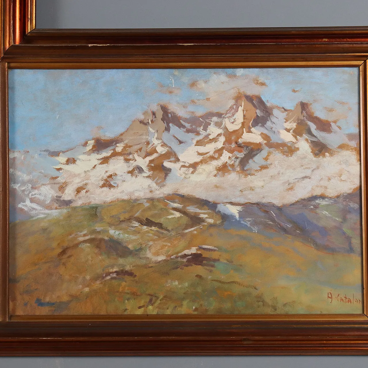 3 Oil paintings on cardboard, with frame, 20th century 5