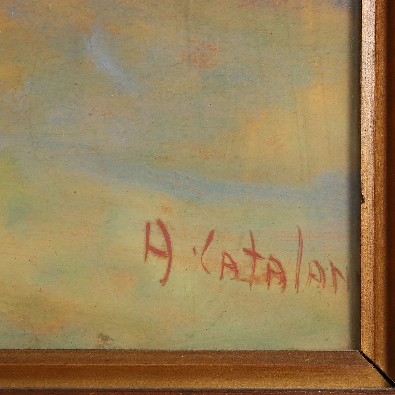 3 Oil paintings on cardboard, with frame, 20th century 9