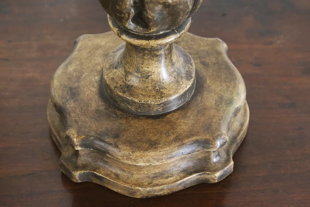 Pair of Baroque silver-plated wood palm holders, 18th century 9