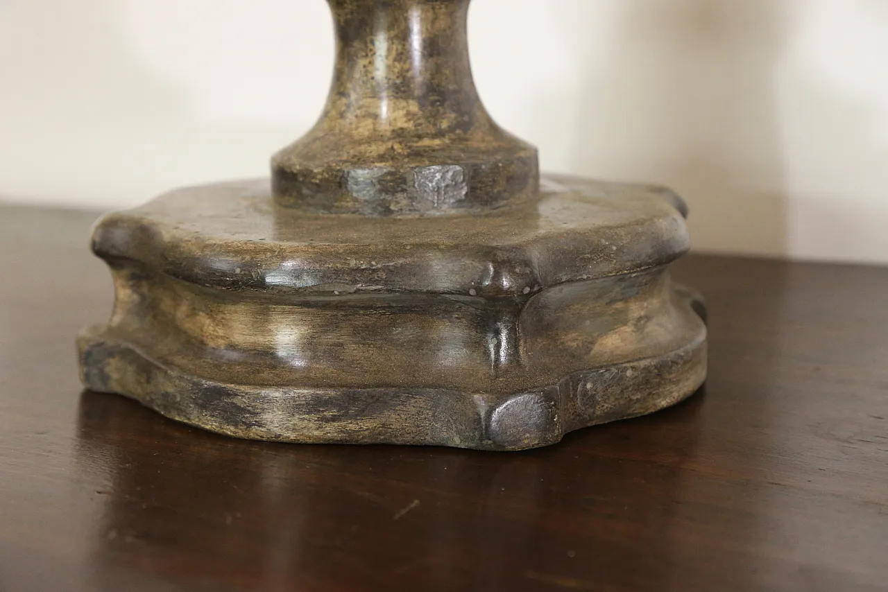 Pair of Baroque silver-plated wood palm holders, 18th century 10