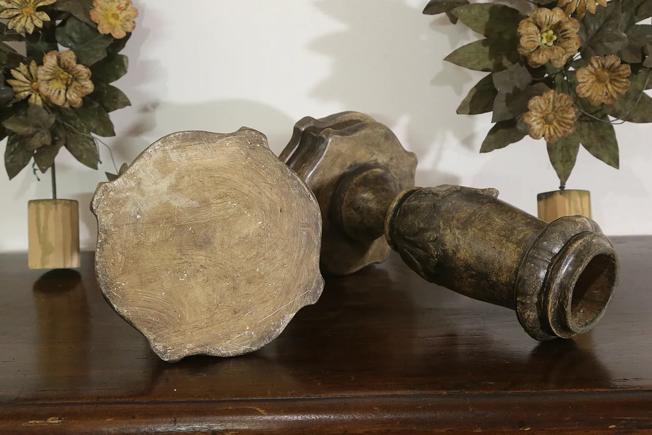 Pair of Baroque silver-plated wood palm holders, 18th century 16