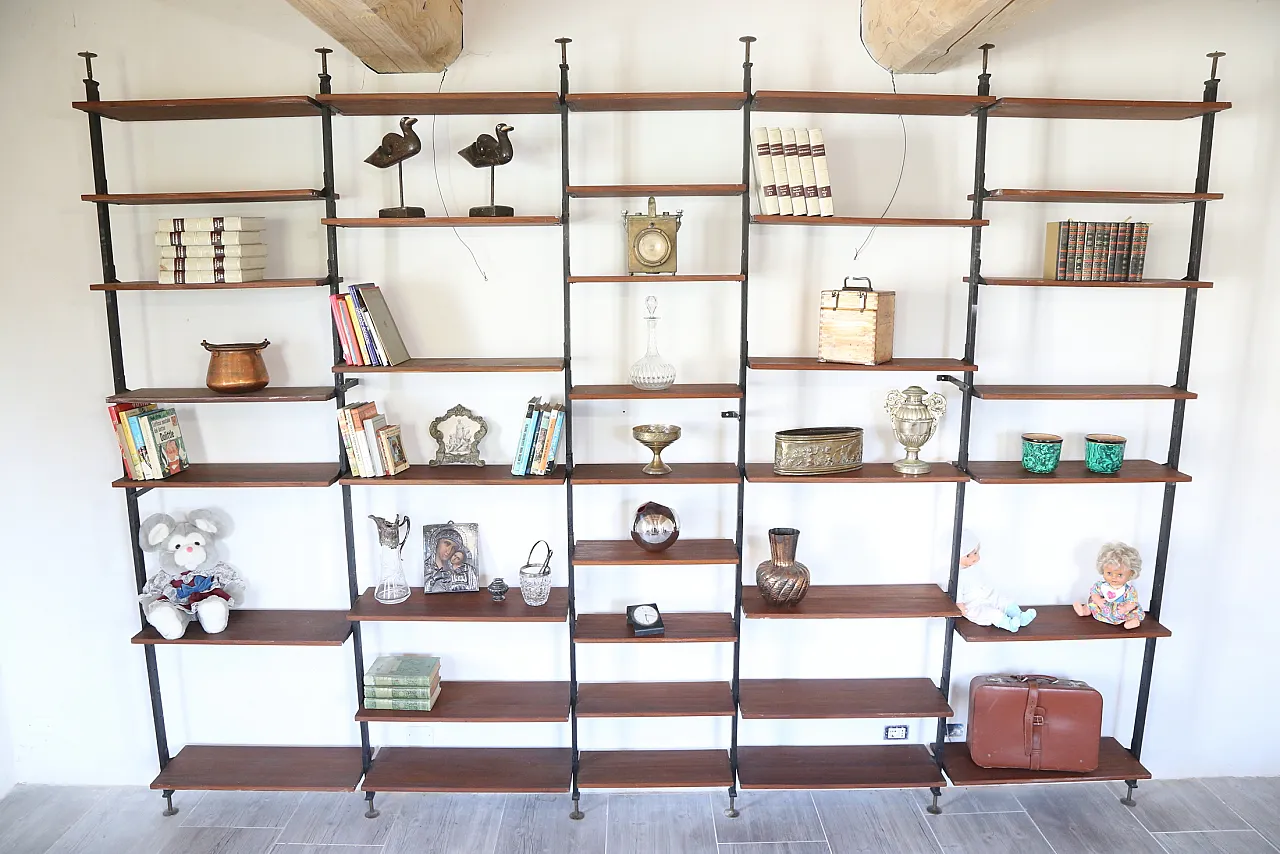 Libreria in mogano, anni '70 1