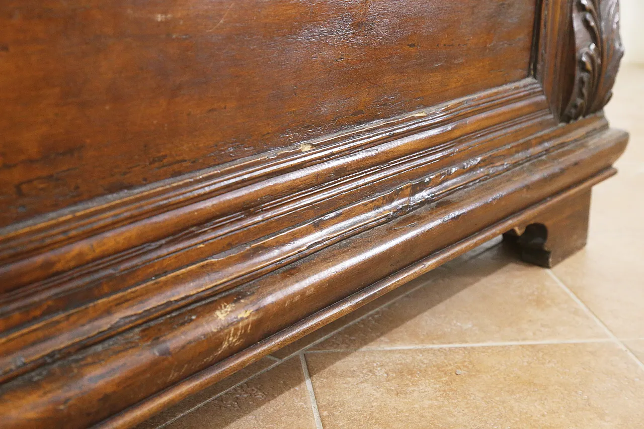 Cassapanca lombardo veneta in pioppo, '600 13