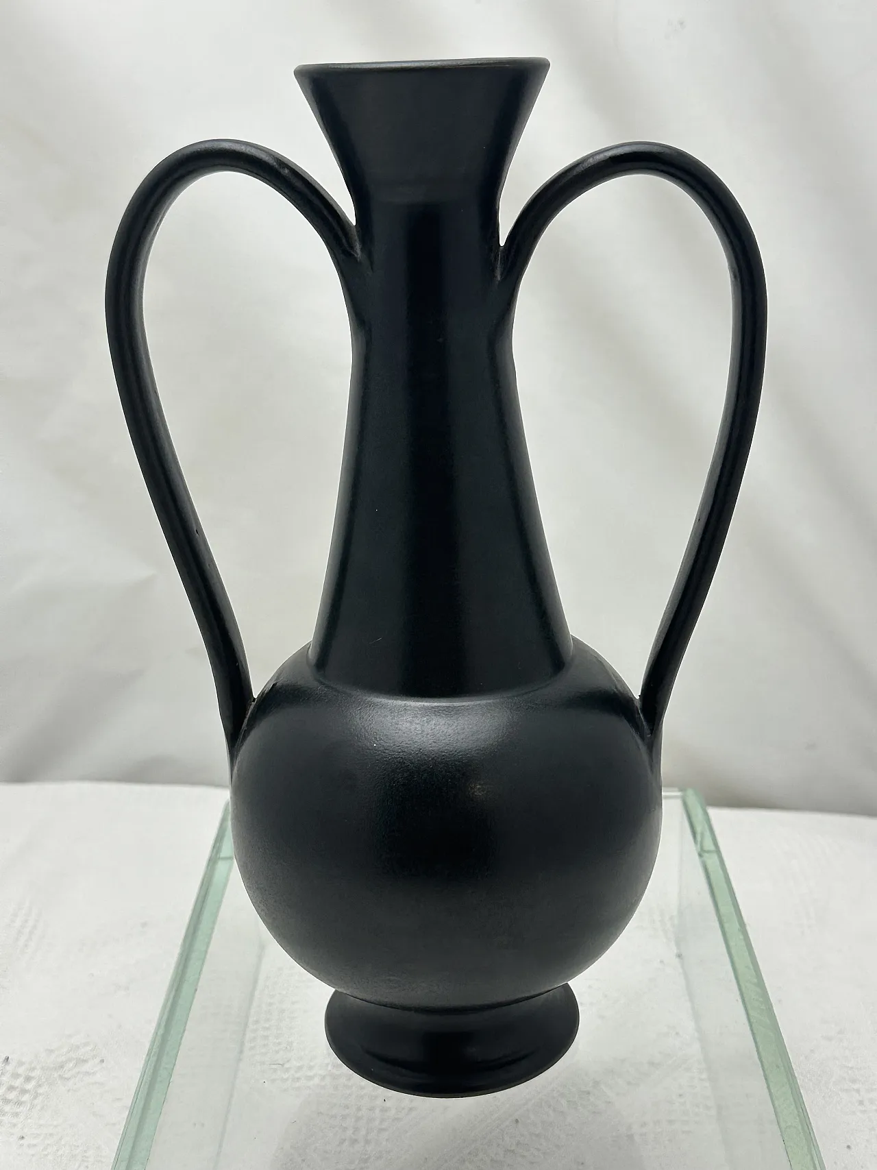 Vaso ceramica nero di Gio Ponti per Neoponti, Gubbio, anni '50 1