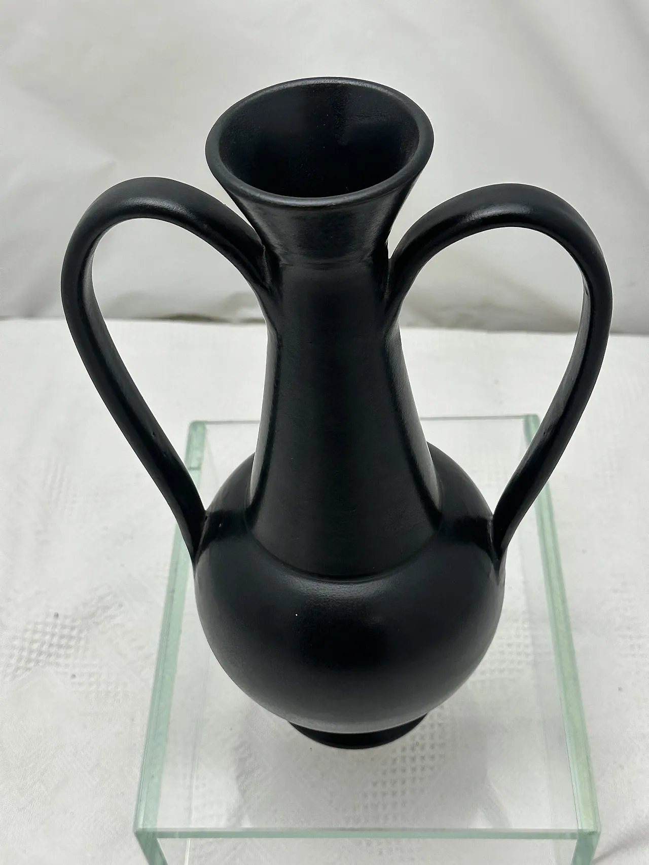 Vaso ceramica nero di Gio Ponti per Neoponti, Gubbio, anni '50 2