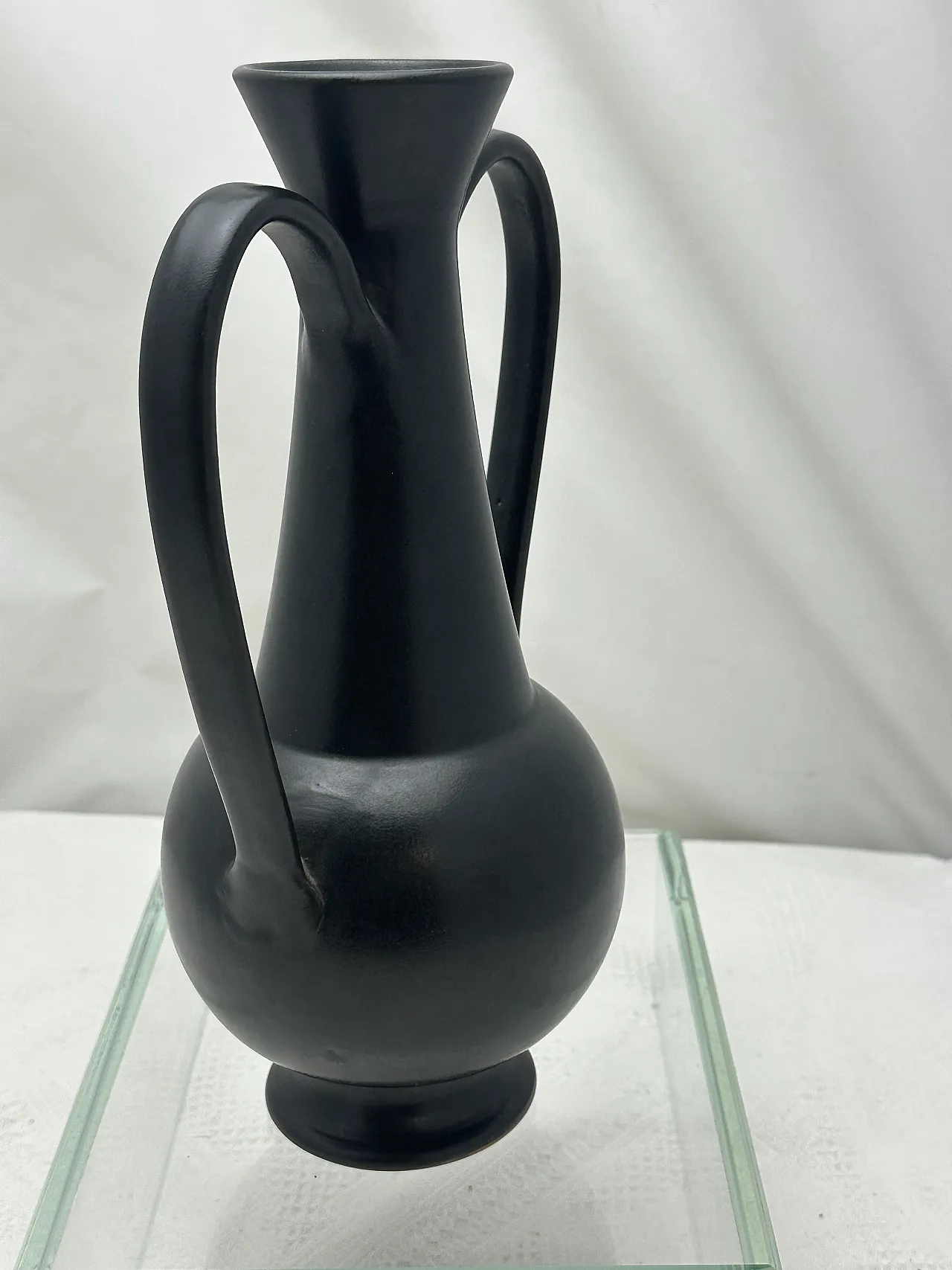 Vaso ceramica nero di Gio Ponti per Neoponti, Gubbio, anni '50 4