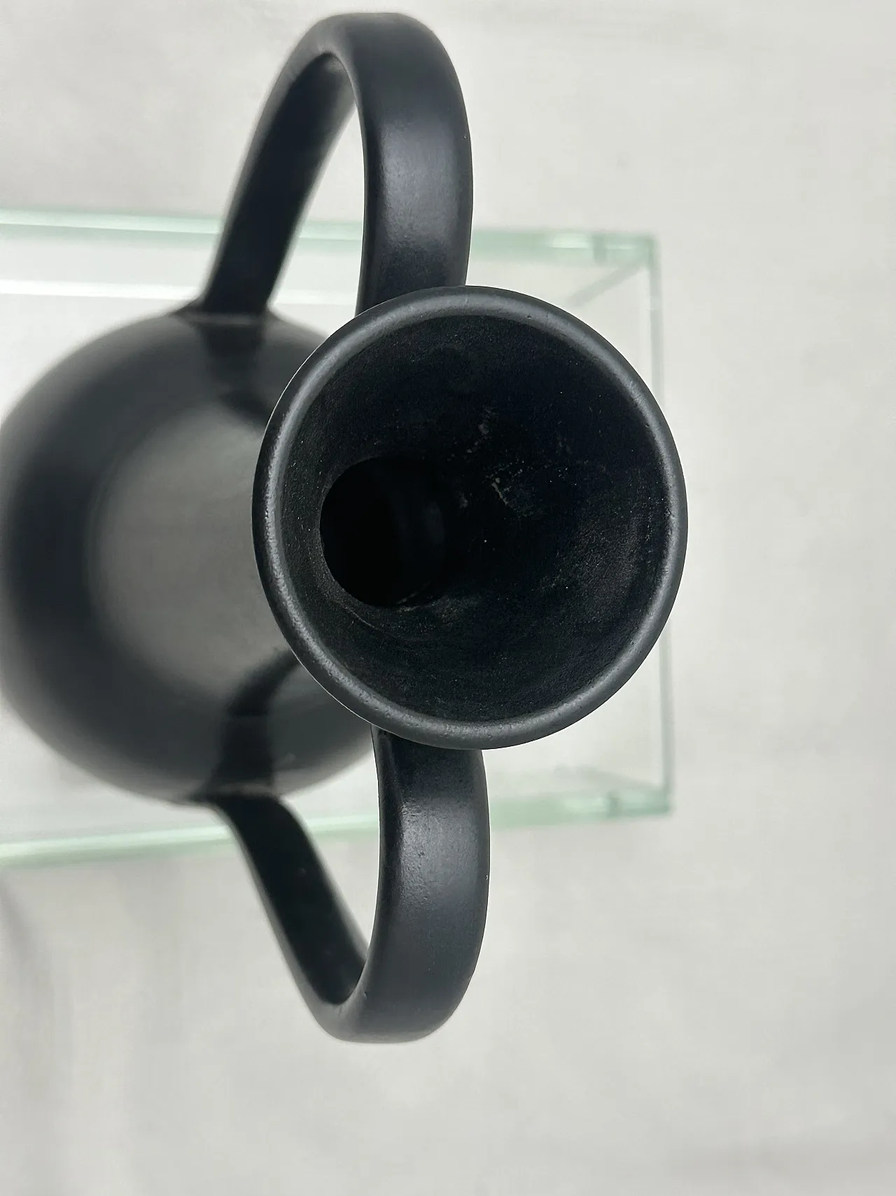 Vaso ceramica nero di Gio Ponti per Neoponti, Gubbio, anni '50 5