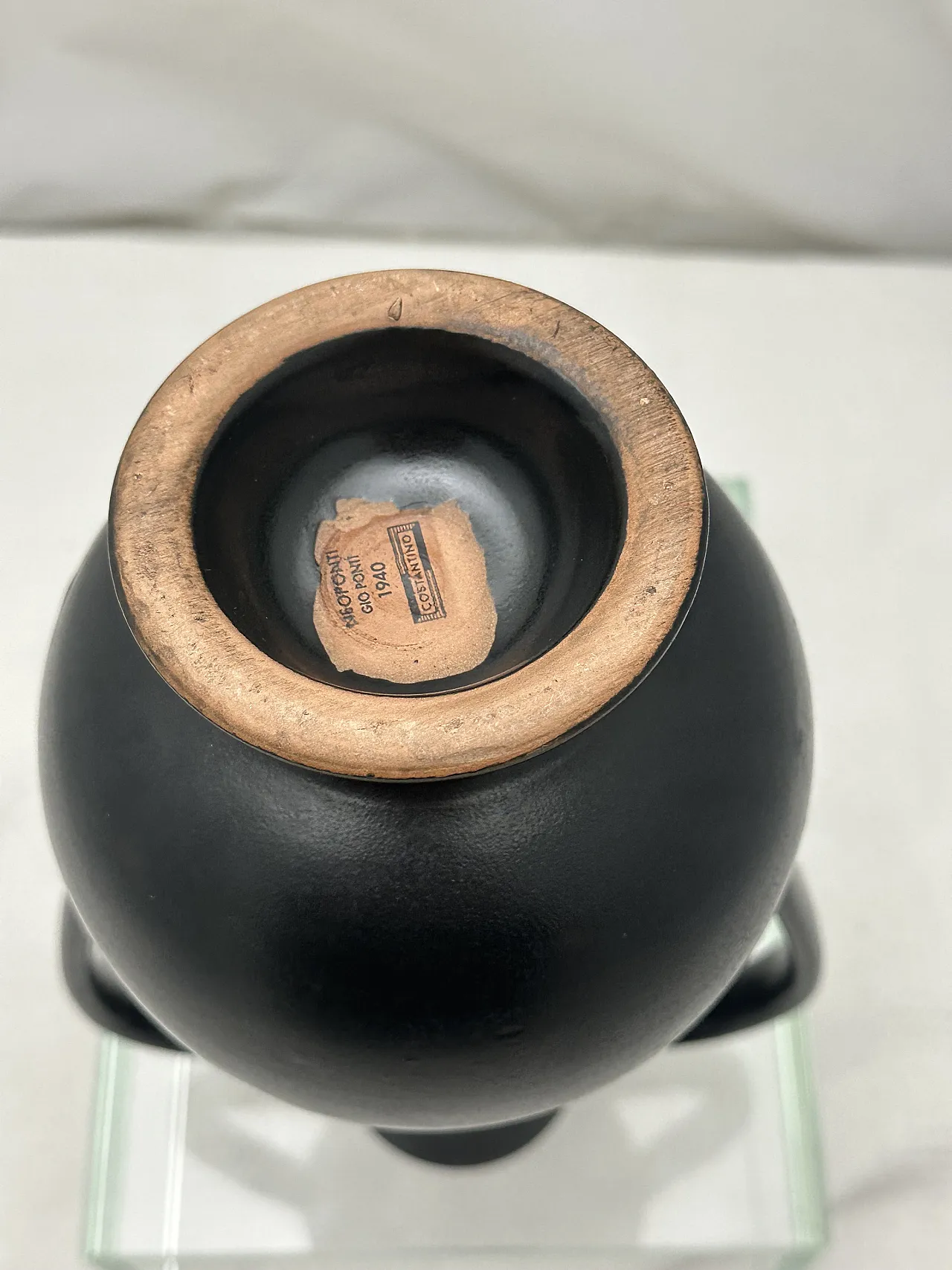 Vaso ceramica nero di Gio Ponti per Neoponti, Gubbio, anni '50 6