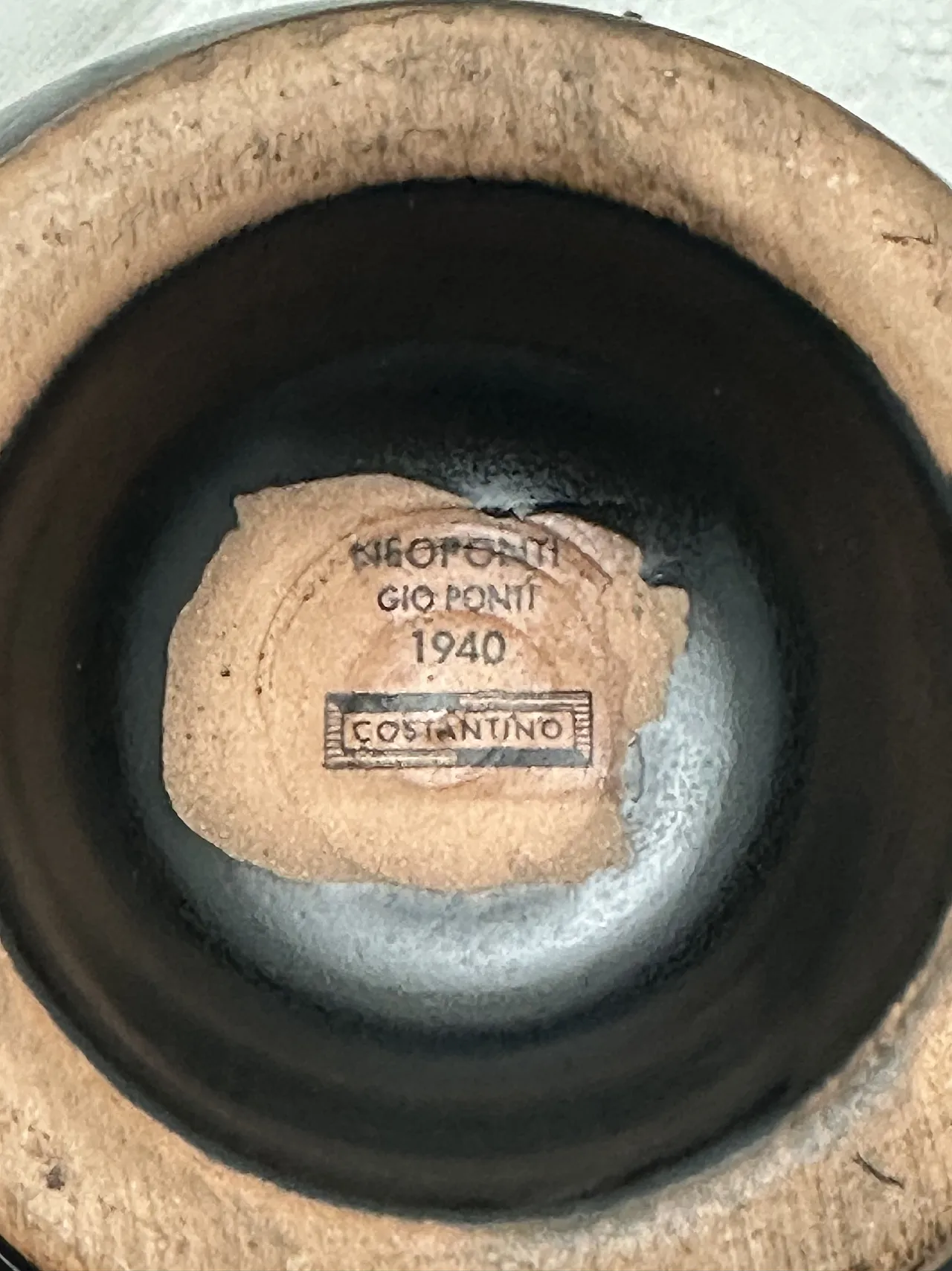 Vaso ceramica nero di Gio Ponti per Neoponti, Gubbio, anni '50 7