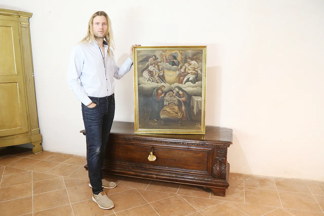 Death of Saint Joseph, Baroque oil on canvas painting, 17th century 2