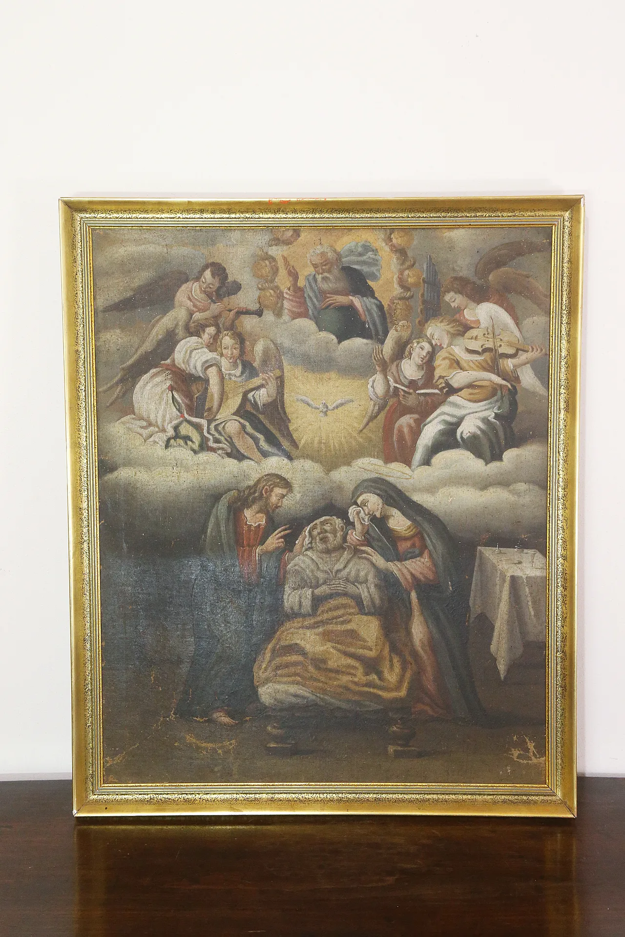 Death of Saint Joseph, Baroque oil on canvas painting, 17th century 8