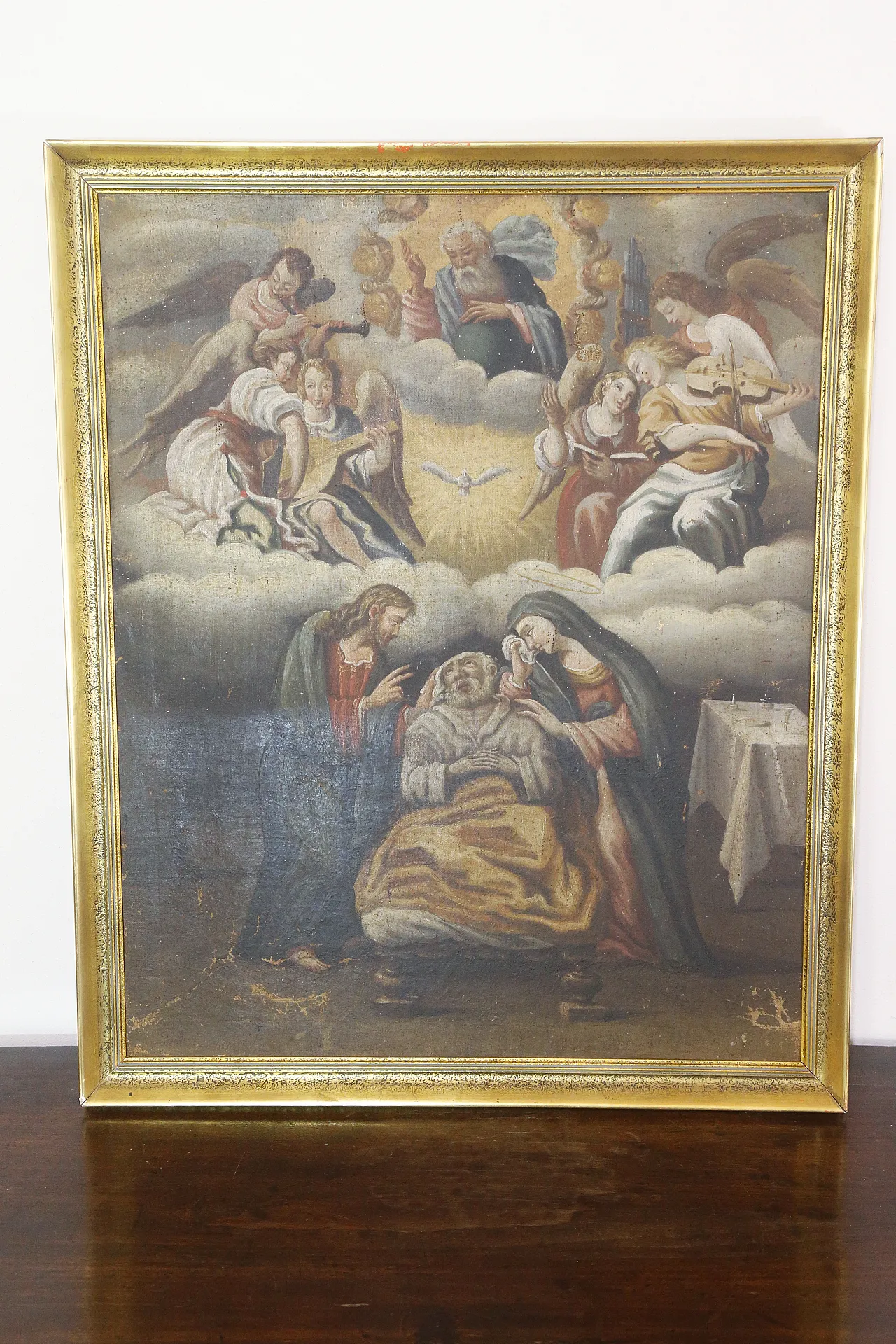 Death of Saint Joseph, Baroque oil on canvas painting, 17th century 11