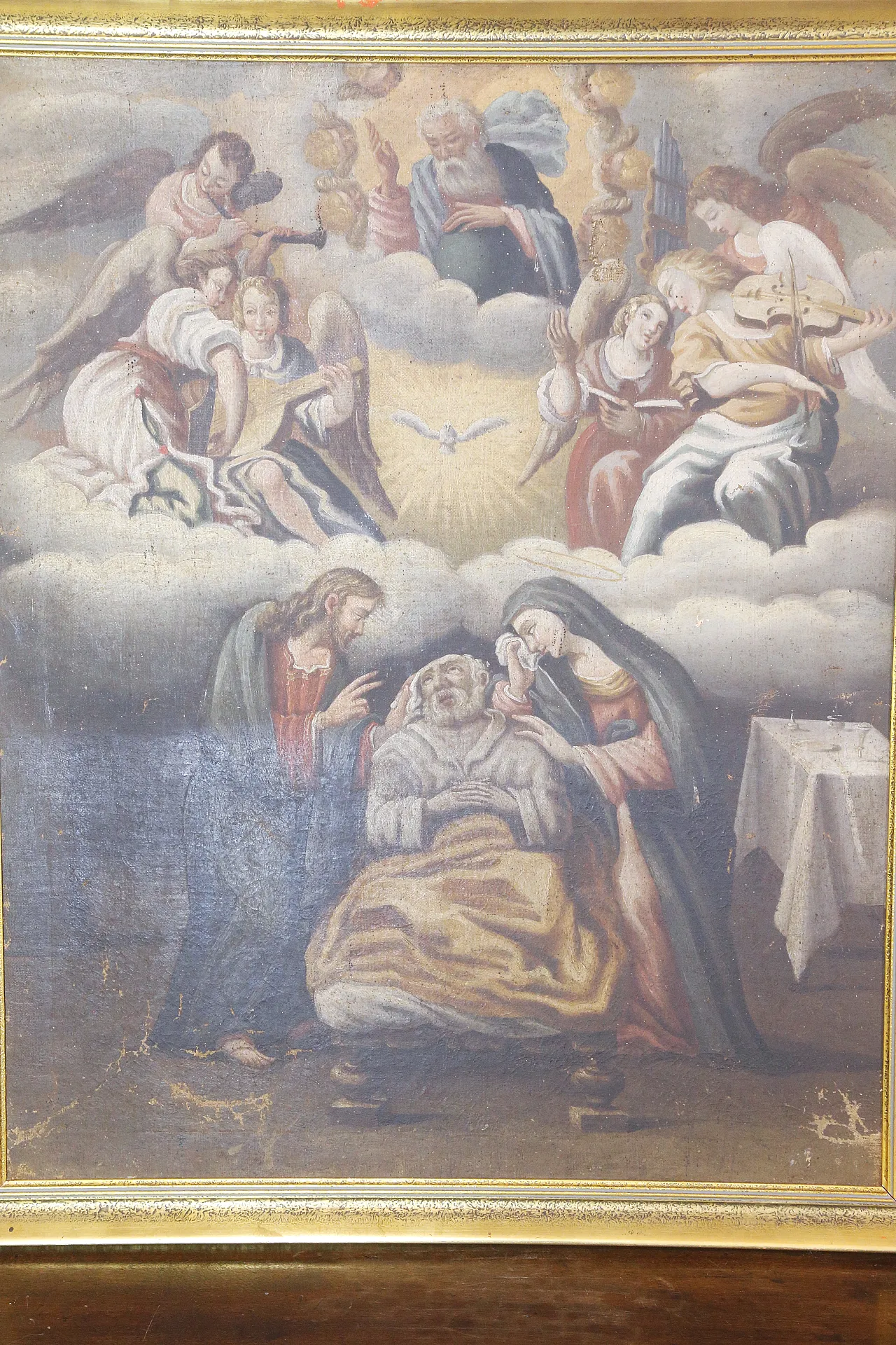 Death of Saint Joseph, Baroque oil on canvas painting, 17th century 12