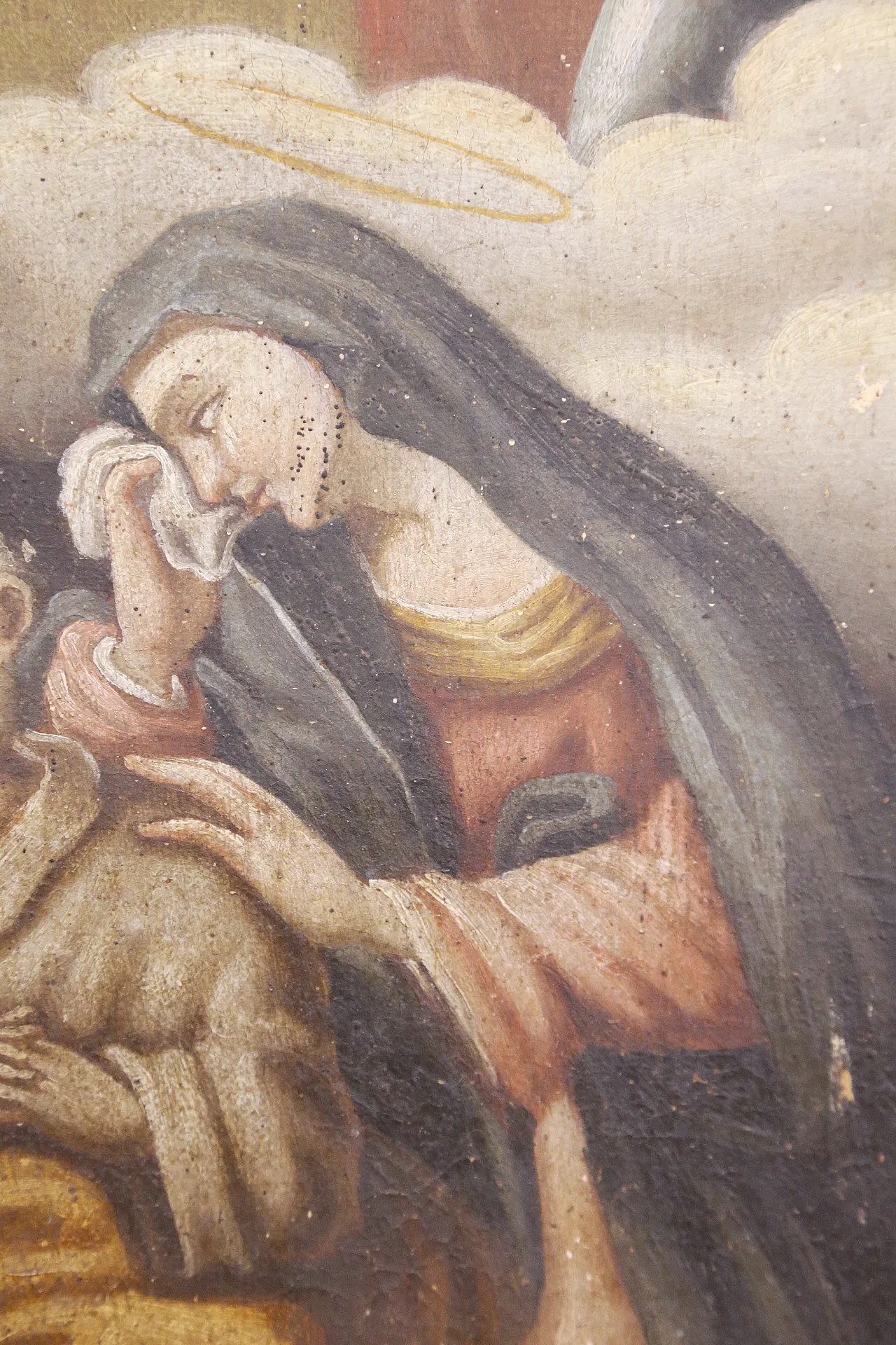 Death of Saint Joseph, Baroque oil on canvas painting, 17th century 17