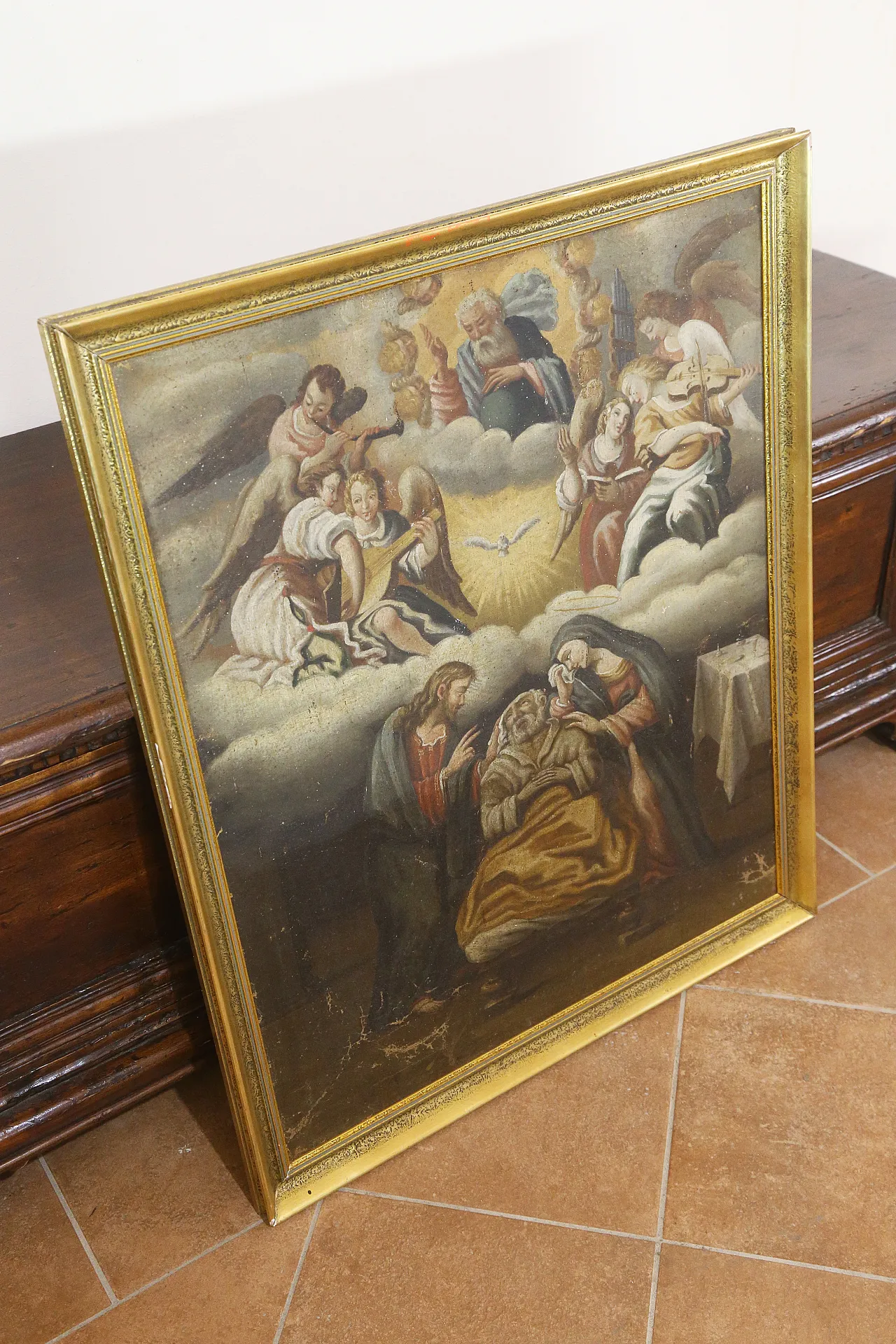 Death of Saint Joseph, Baroque oil on canvas painting, 17th century 20