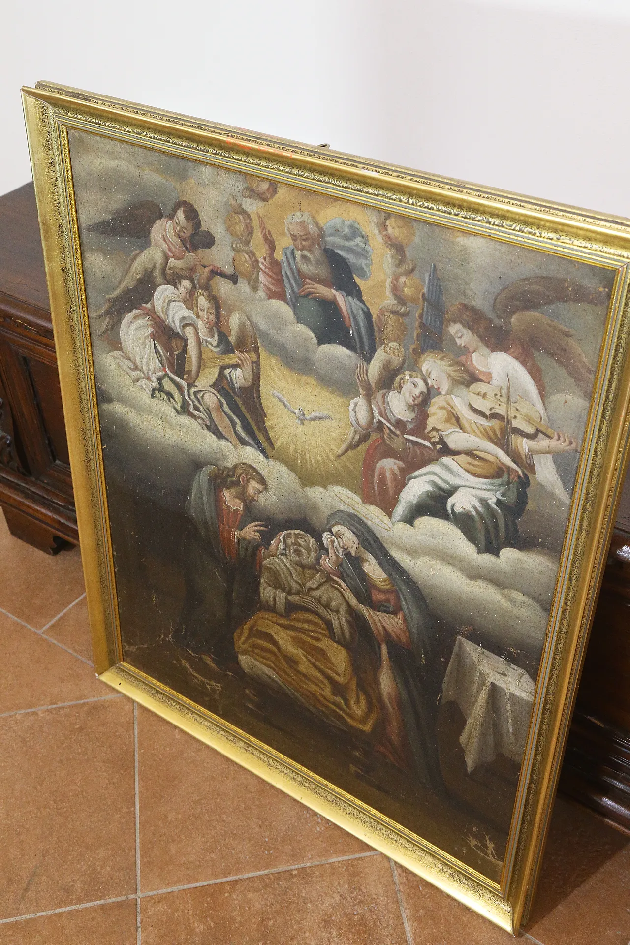 Death of Saint Joseph, Baroque oil on canvas painting, 17th century 21