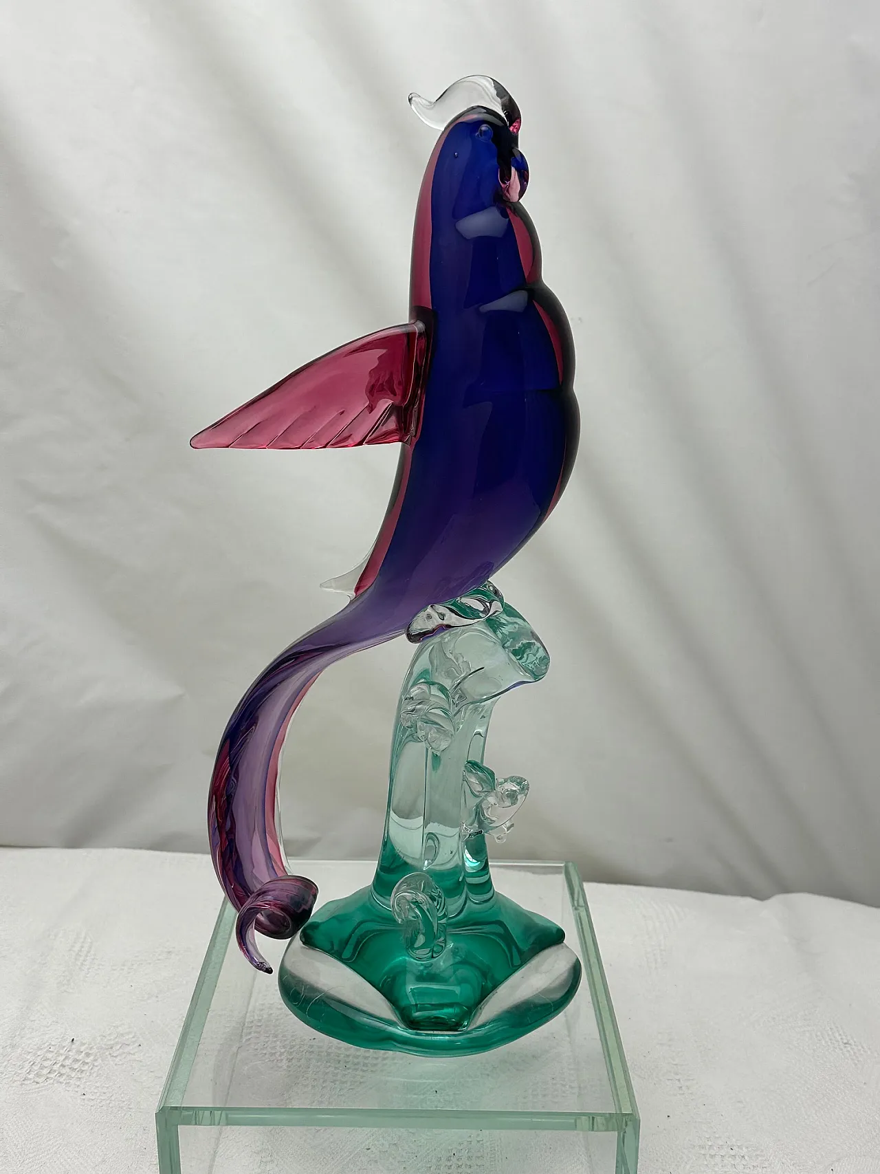 Scultura pappagallo di Archimede Seguso in vetro di Murano, anni '70 2