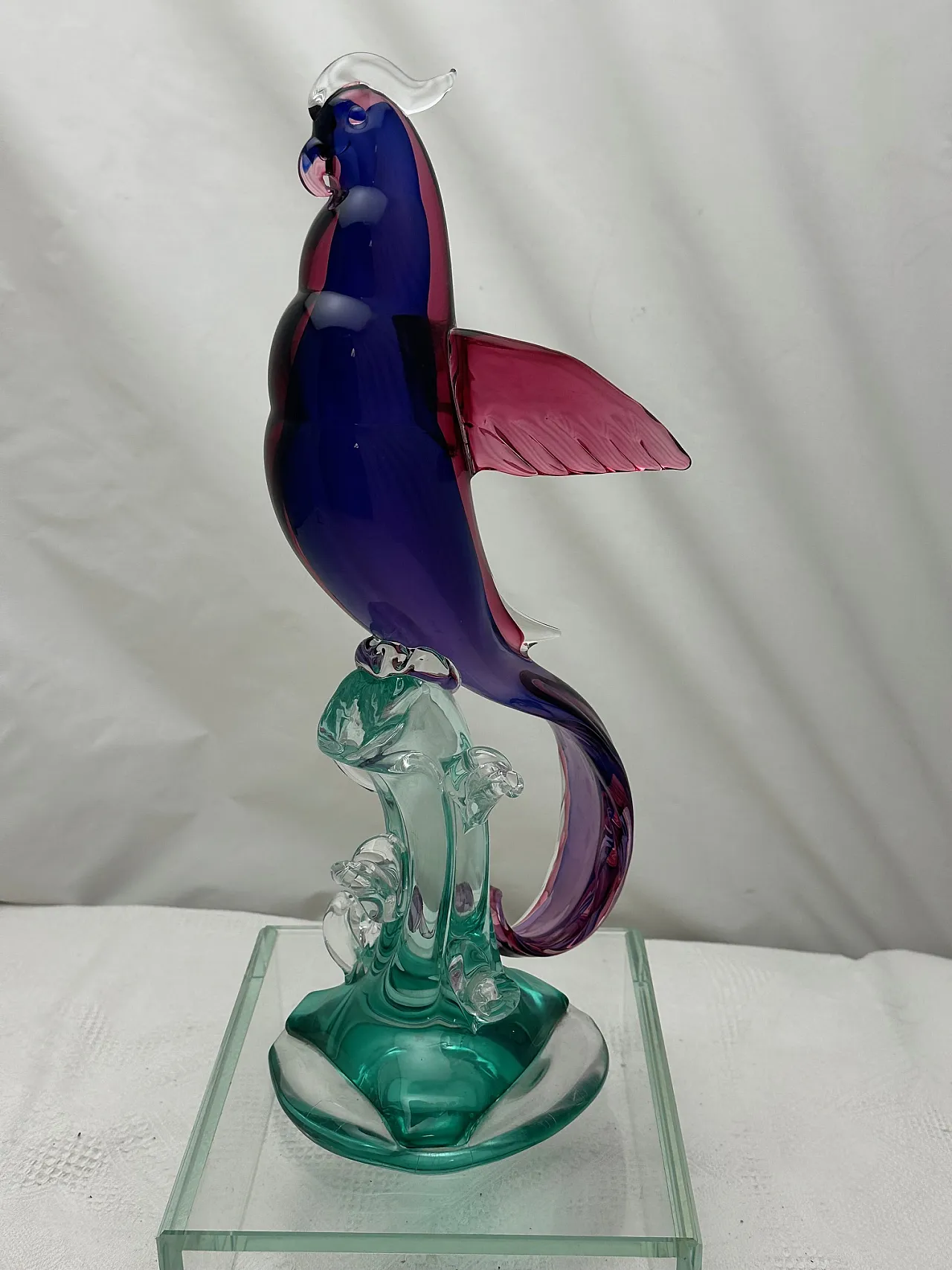 Scultura pappagallo di Archimede Seguso in vetro di Murano, anni '70 4