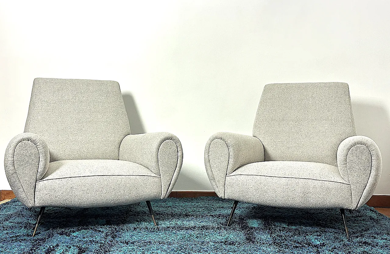 Coppia di Poltrone di Gigi Radice per Minotti, Anni '50 3