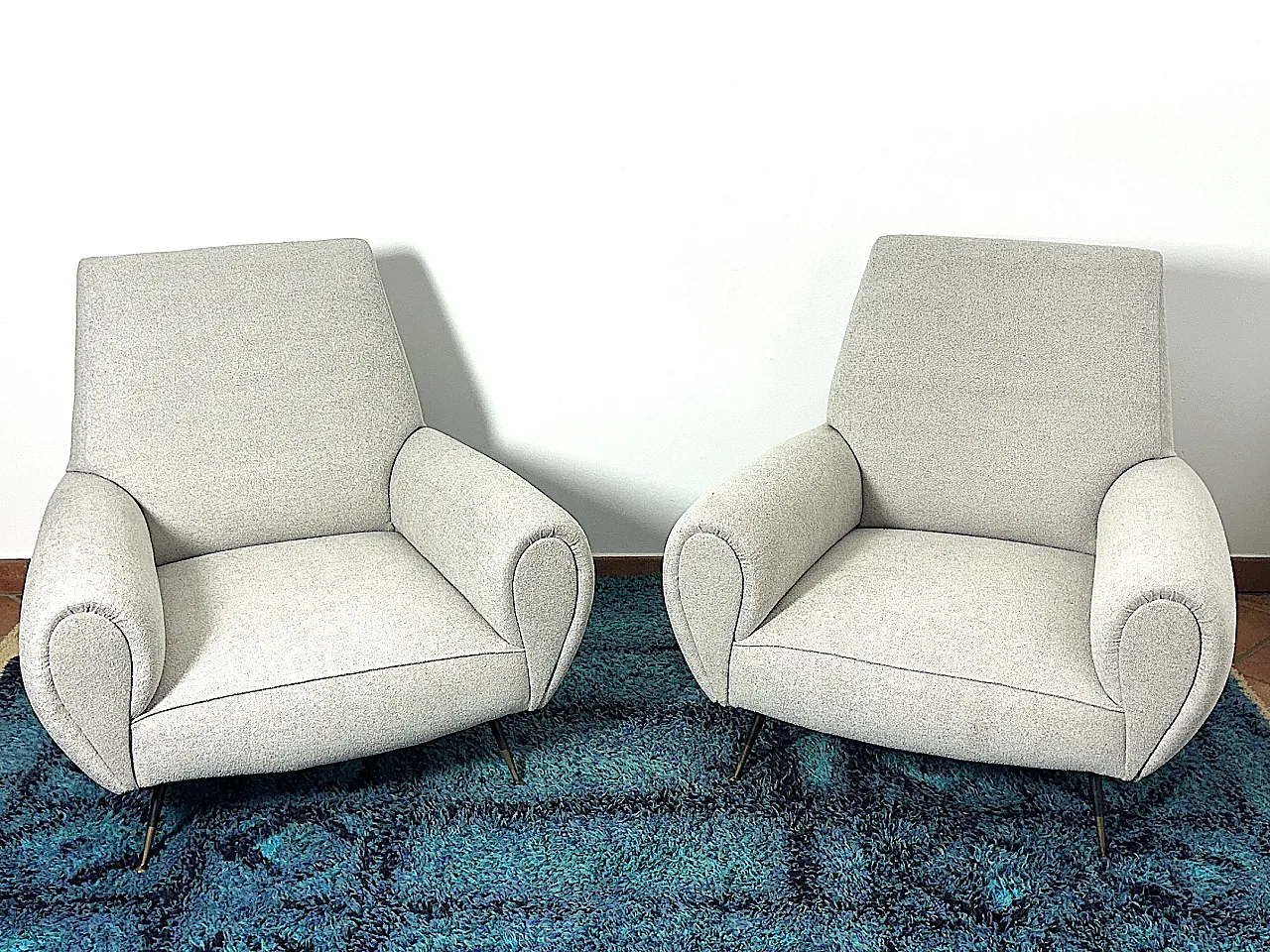 Coppia di Poltrone di Gigi Radice per Minotti, Anni '50 4