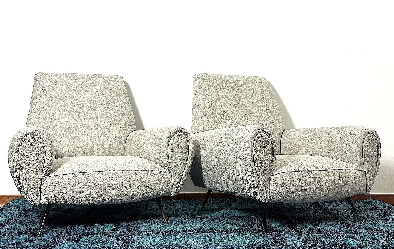 Coppia di Poltrone di Gigi Radice per Minotti, Anni '50 8